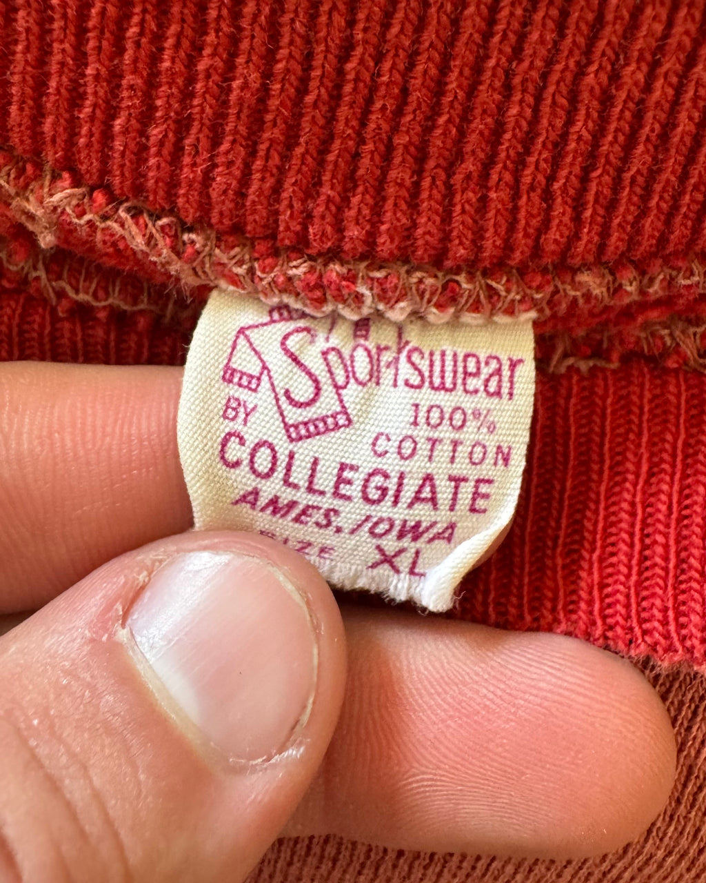 1960s George Washington University faded red sweatshirt