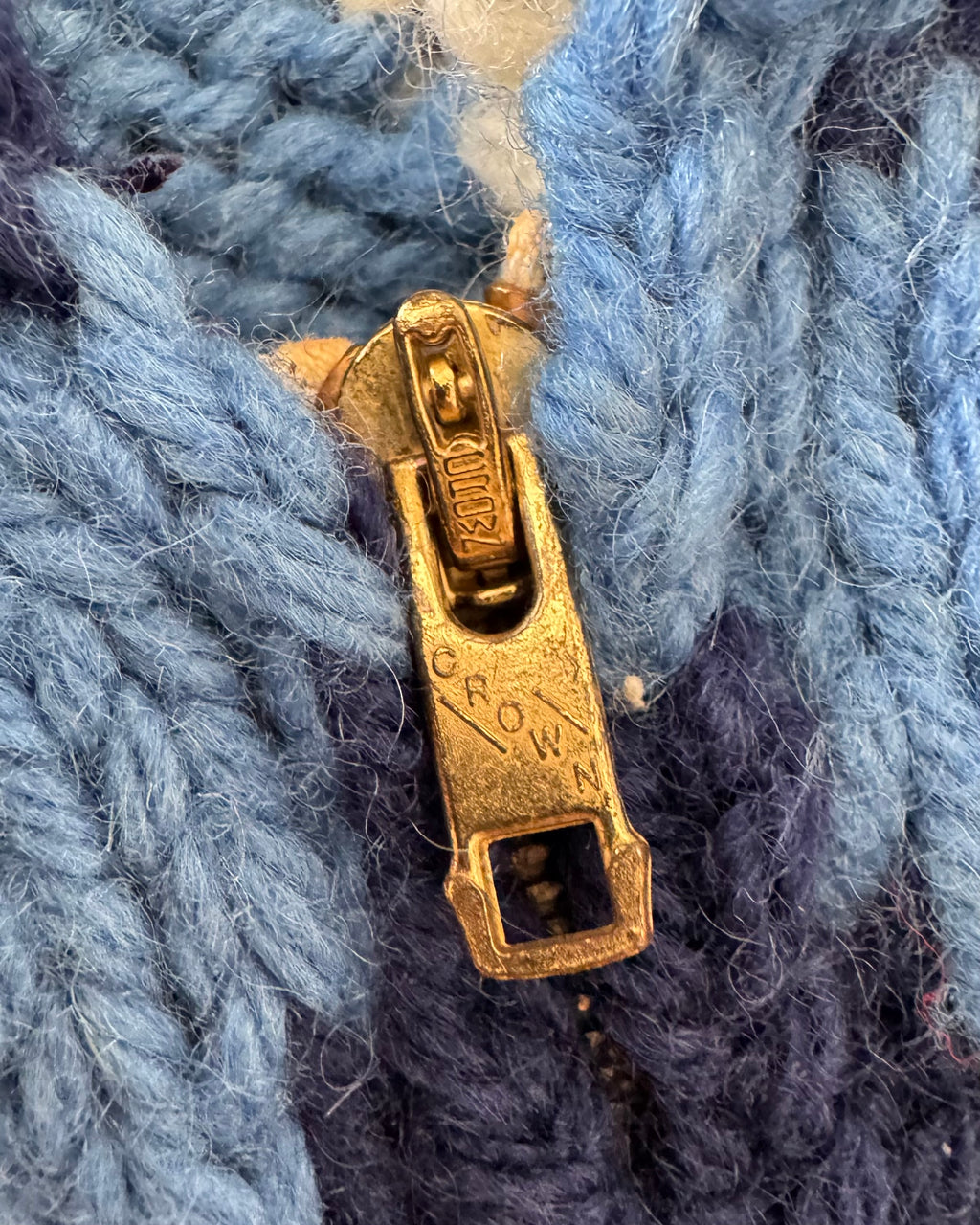 1950s Cowichan knit zip up sweater