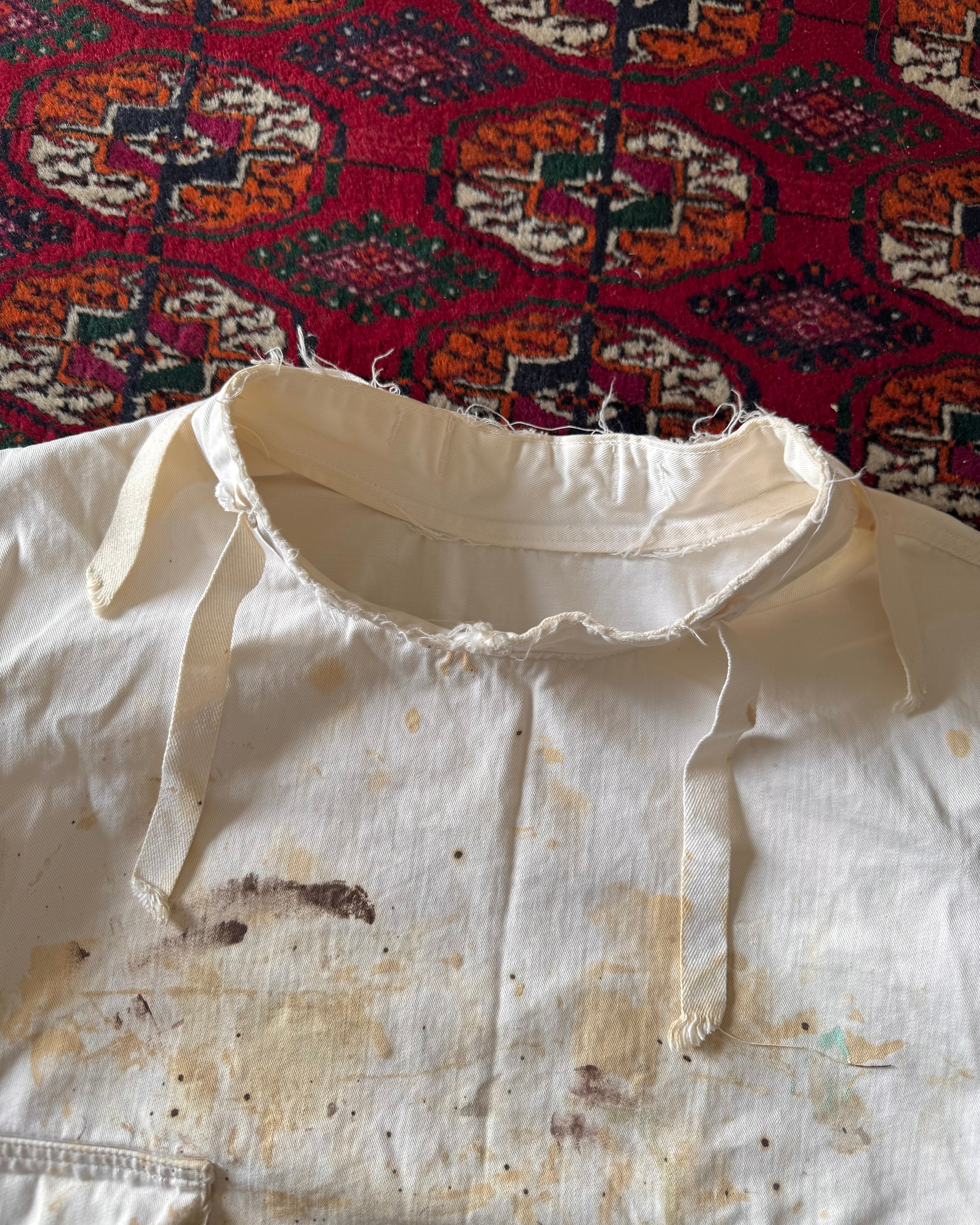 WW2 anorak smock gunner hoodie cut with paint splatter