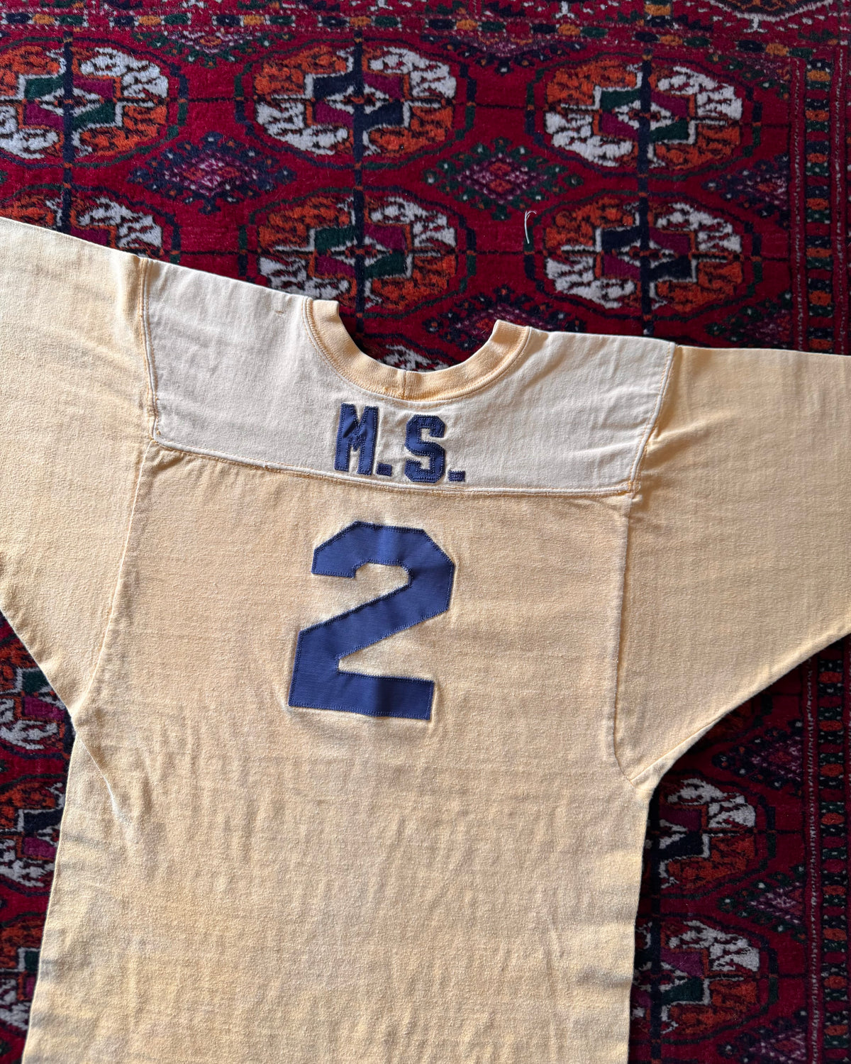1970s faded yellow cotton jersey