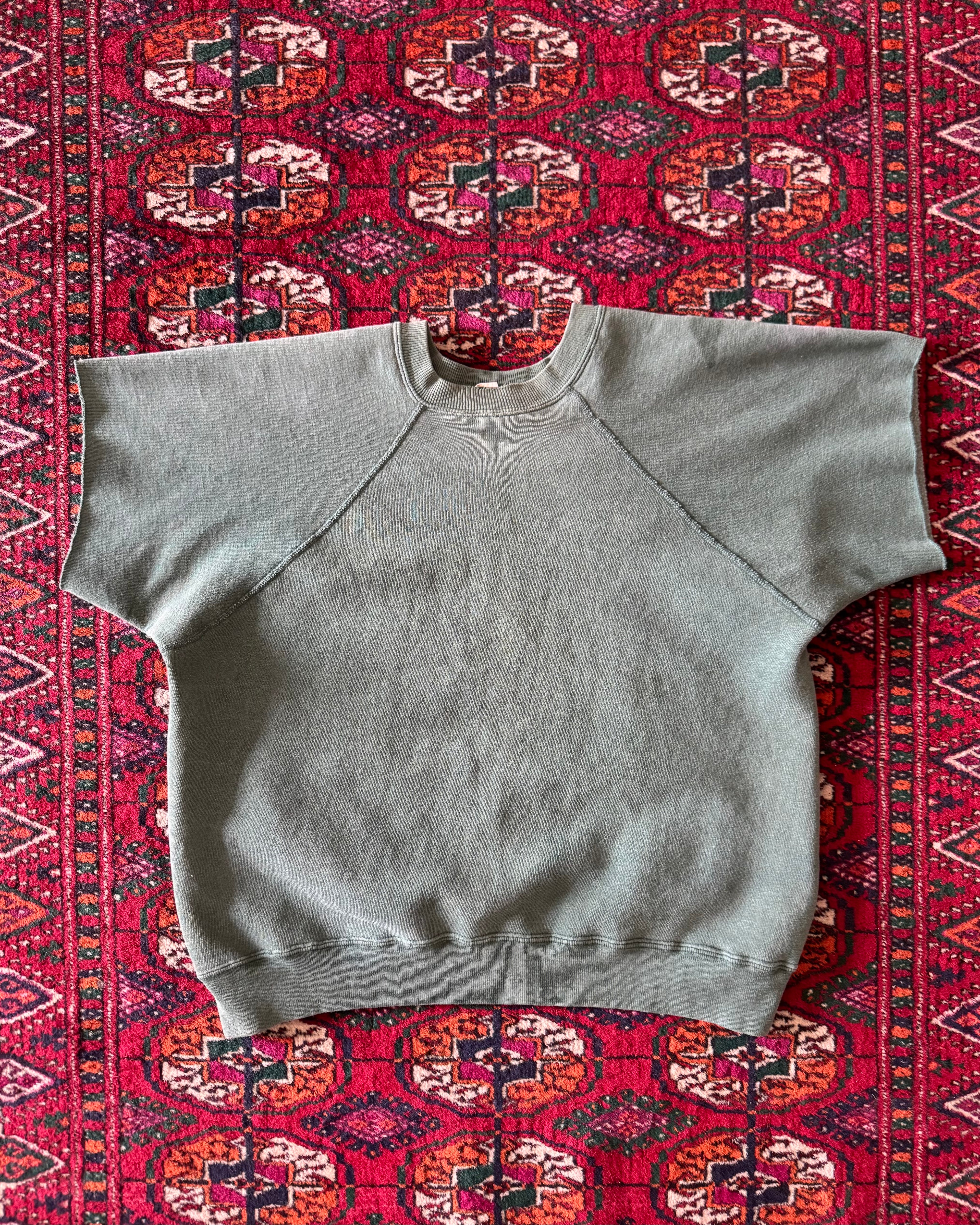 Vintage 1960s mayo, spruce, green faded cut sweatshirt￼