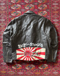 1980s hand painted leather rider