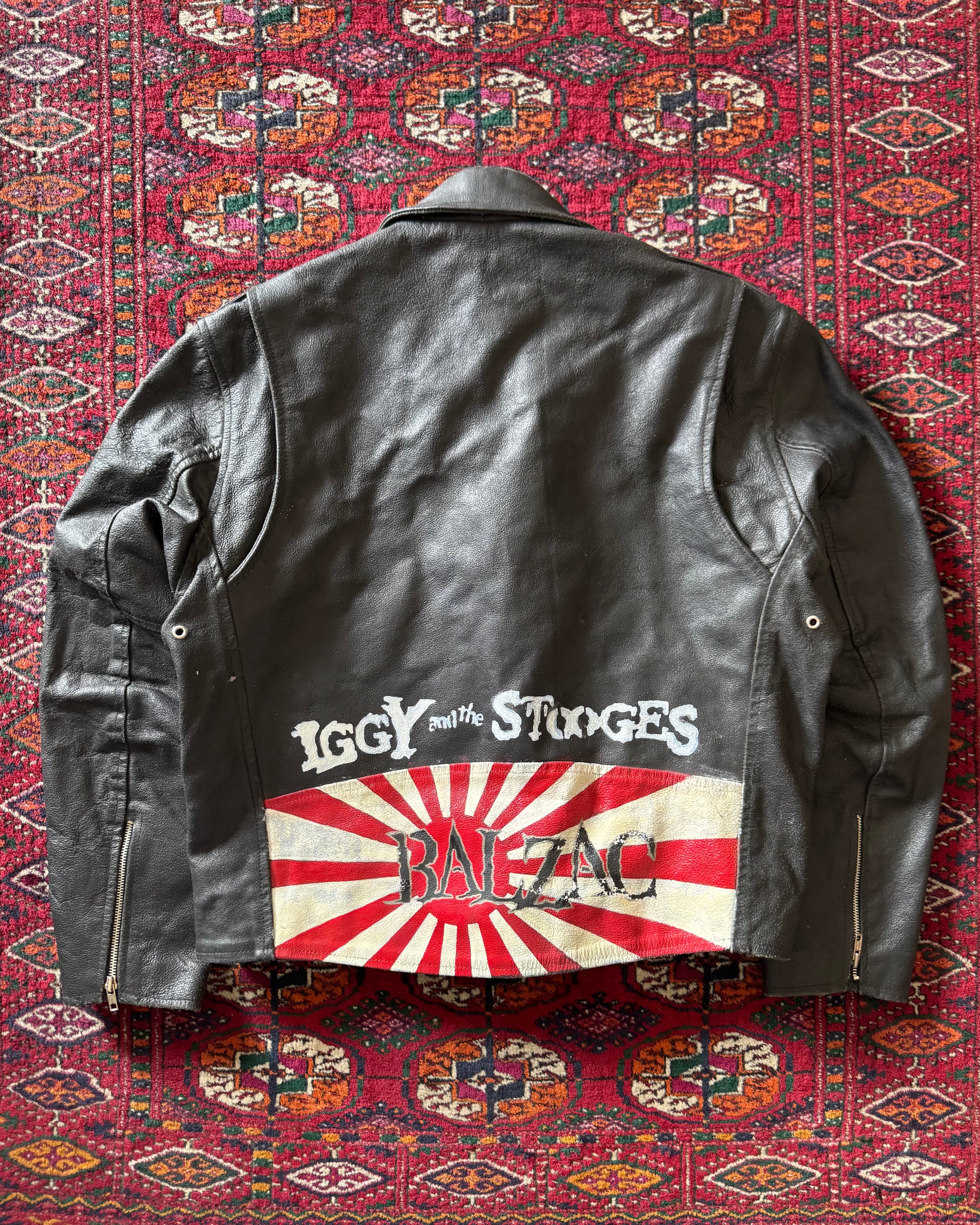 1980s hand painted leather rider