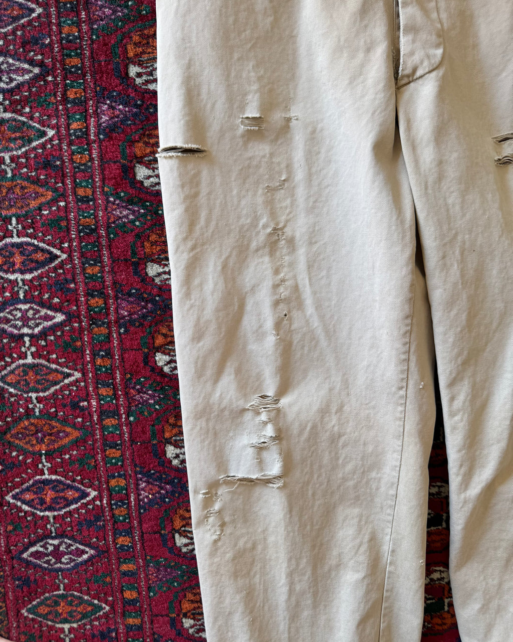 1950s distressed army khakis