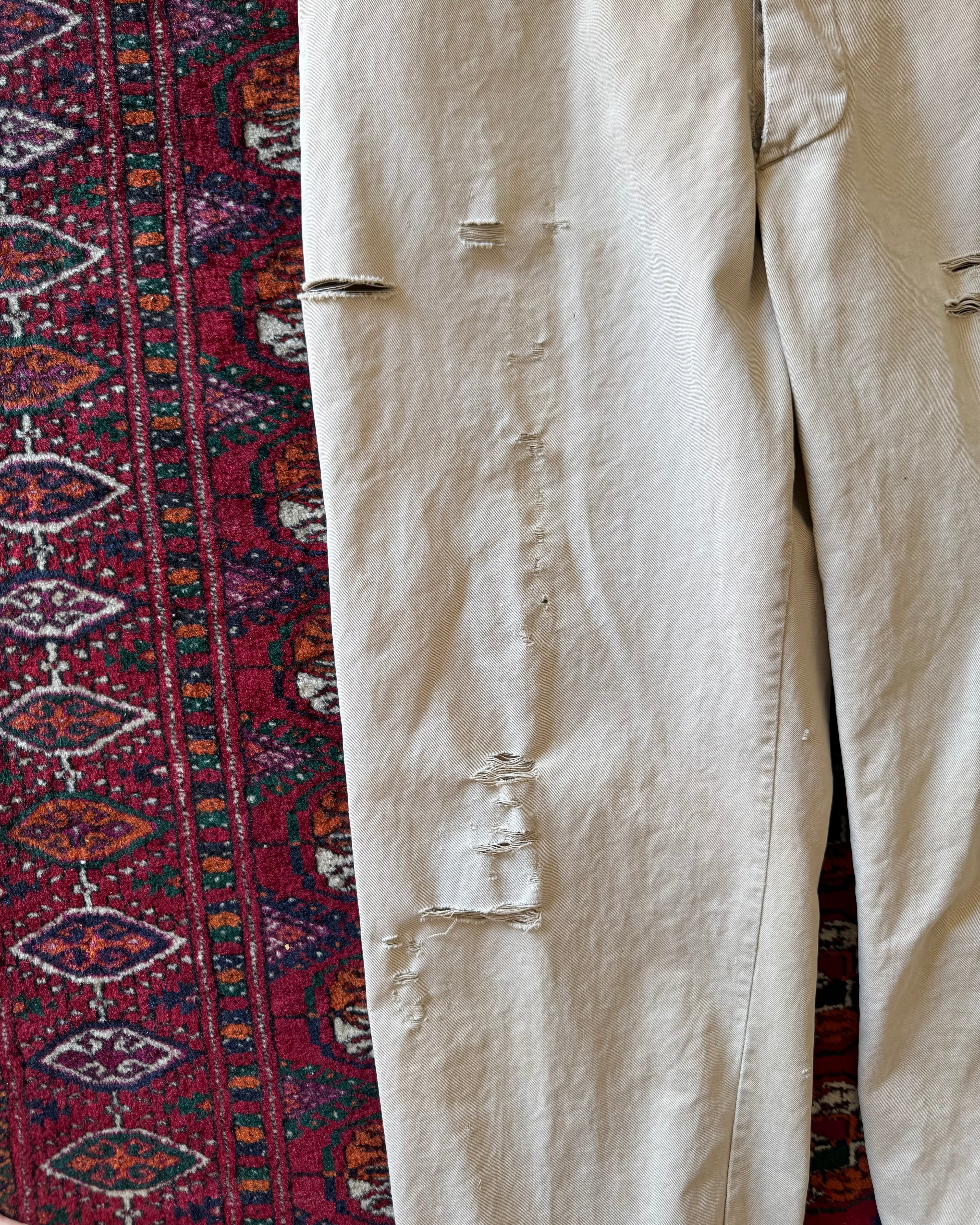1950s distressed army khakis