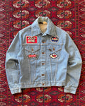 1970s Sears Roebucks denim jacket with racing patch patches