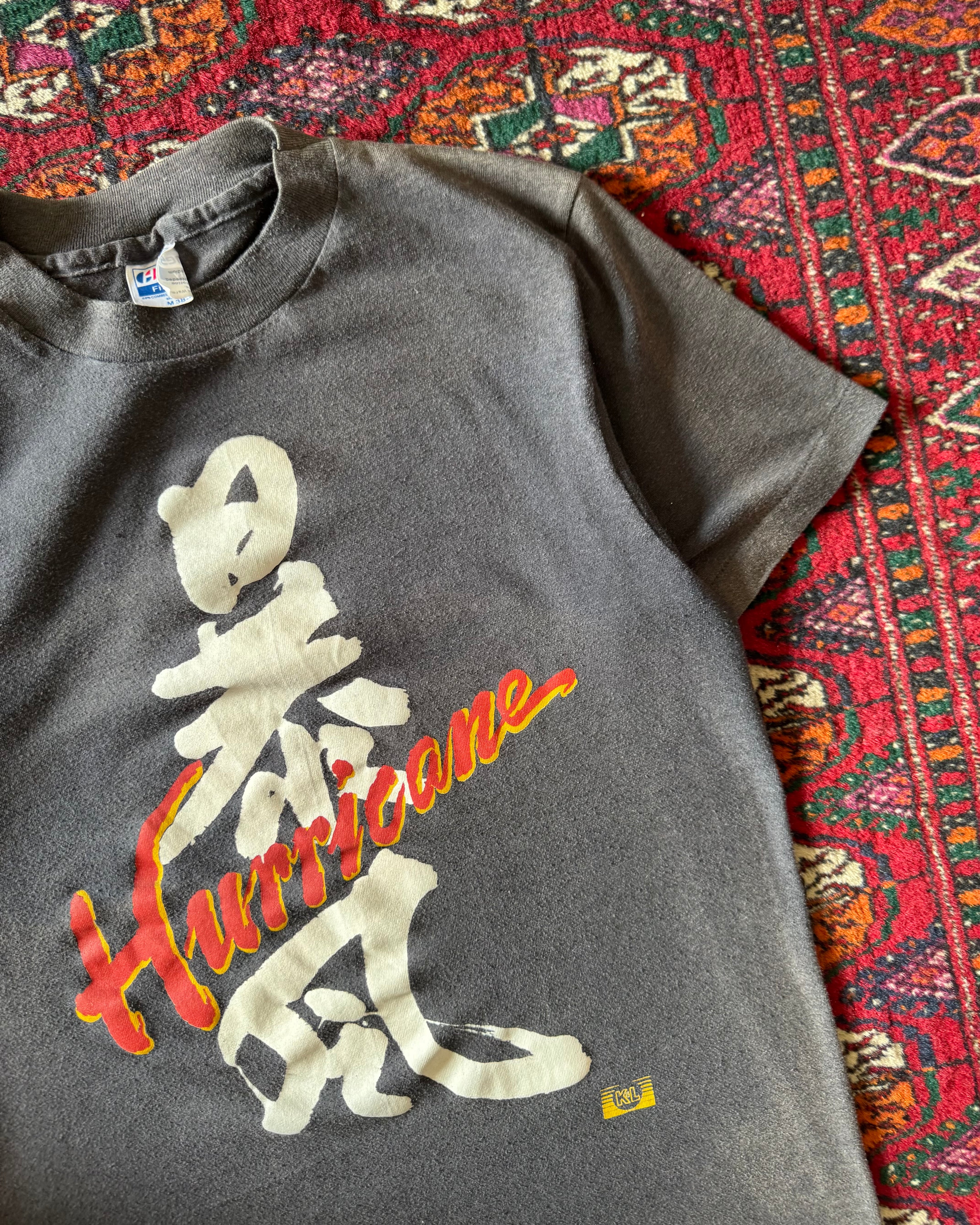 Vintage 1980s KNL hurricane faded motorcycle T-shirt ￼