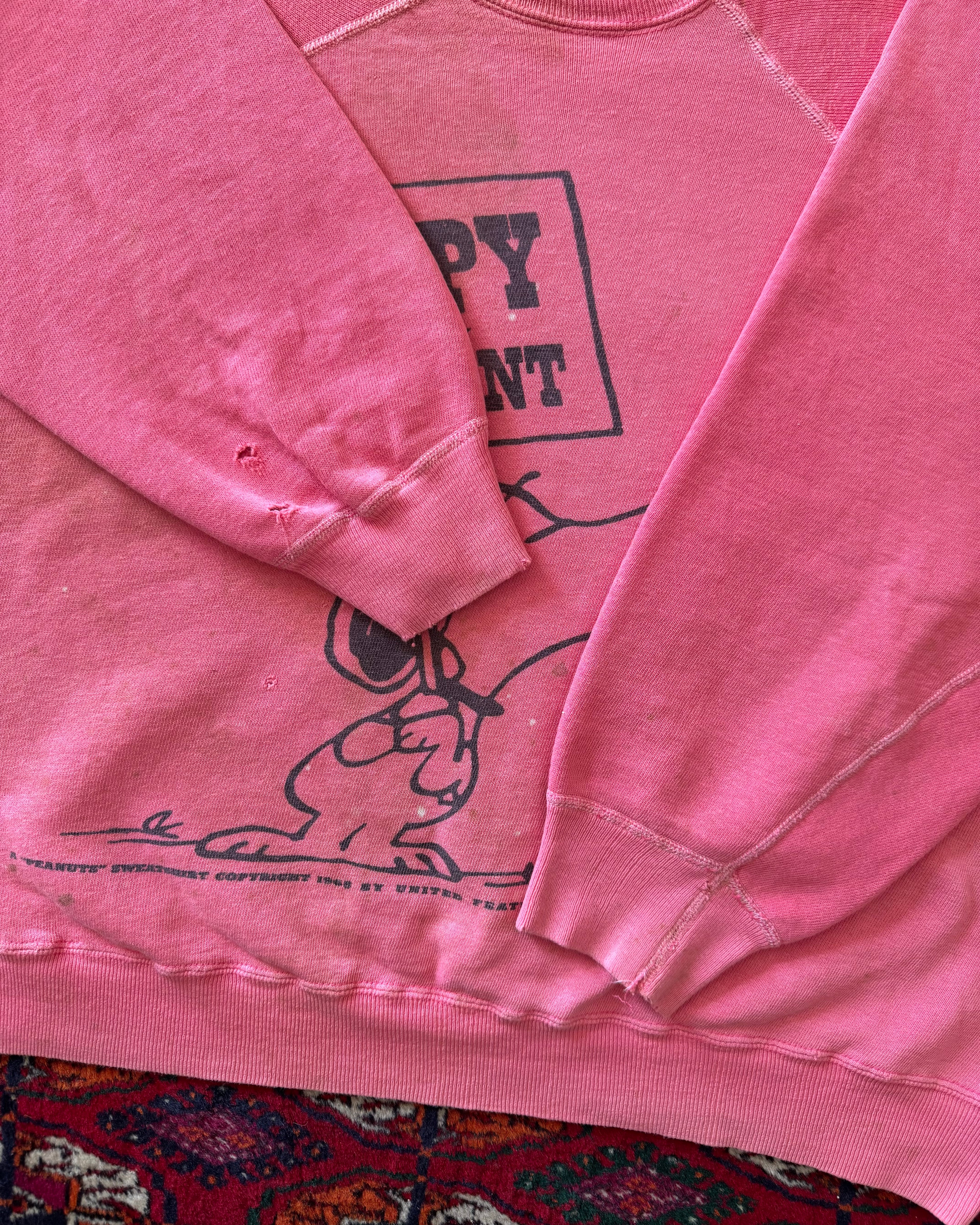 1960s Peanuts Snoopy for President pink faded sweatshirt
