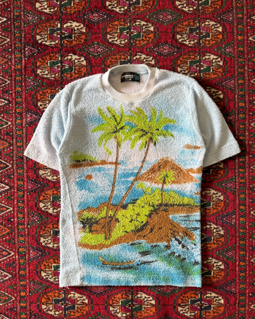1970s Brentwood sportswear terry cloth Hawaii painted shirt ￼￼