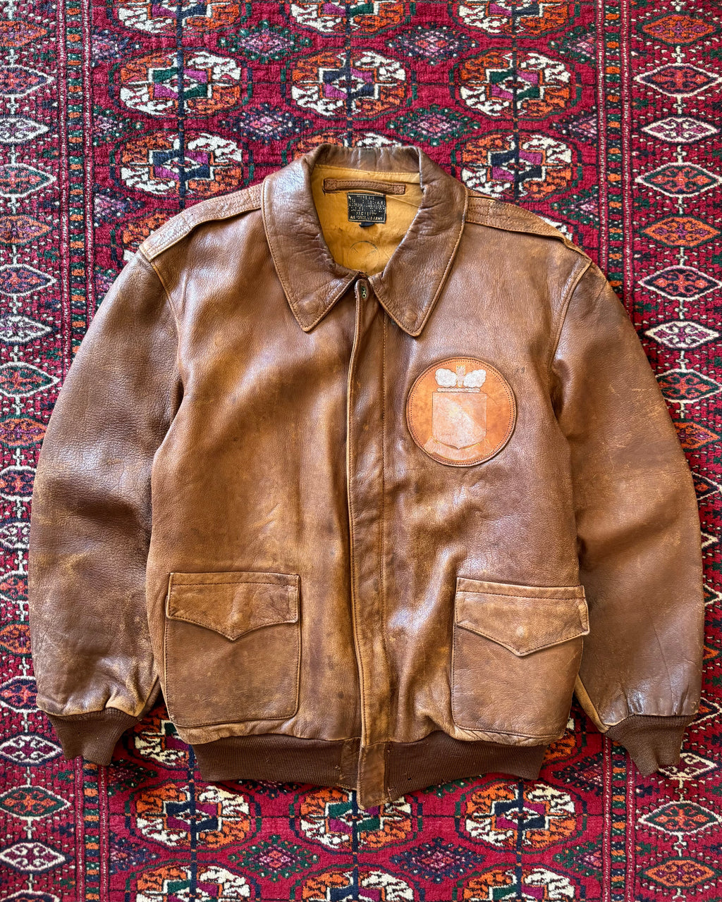 1950s post war leather A2 bomber jacket￼
