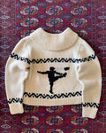 Vintage 1960s football cowichan knit throw over ￼
