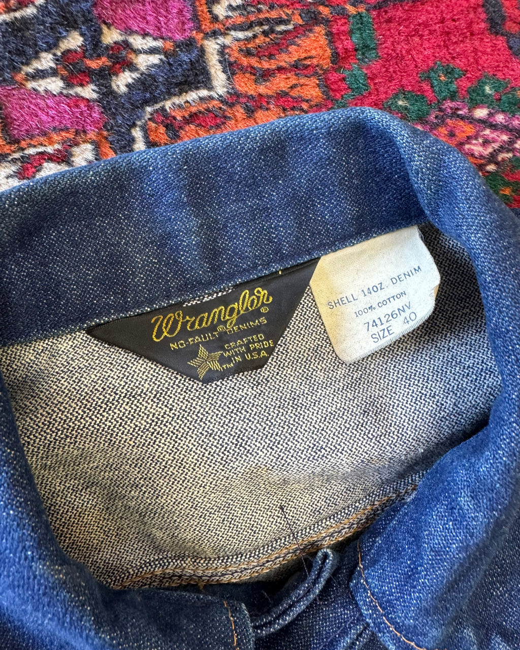 Vintage 1970s Wrangler shell 14 ounce denim jacket