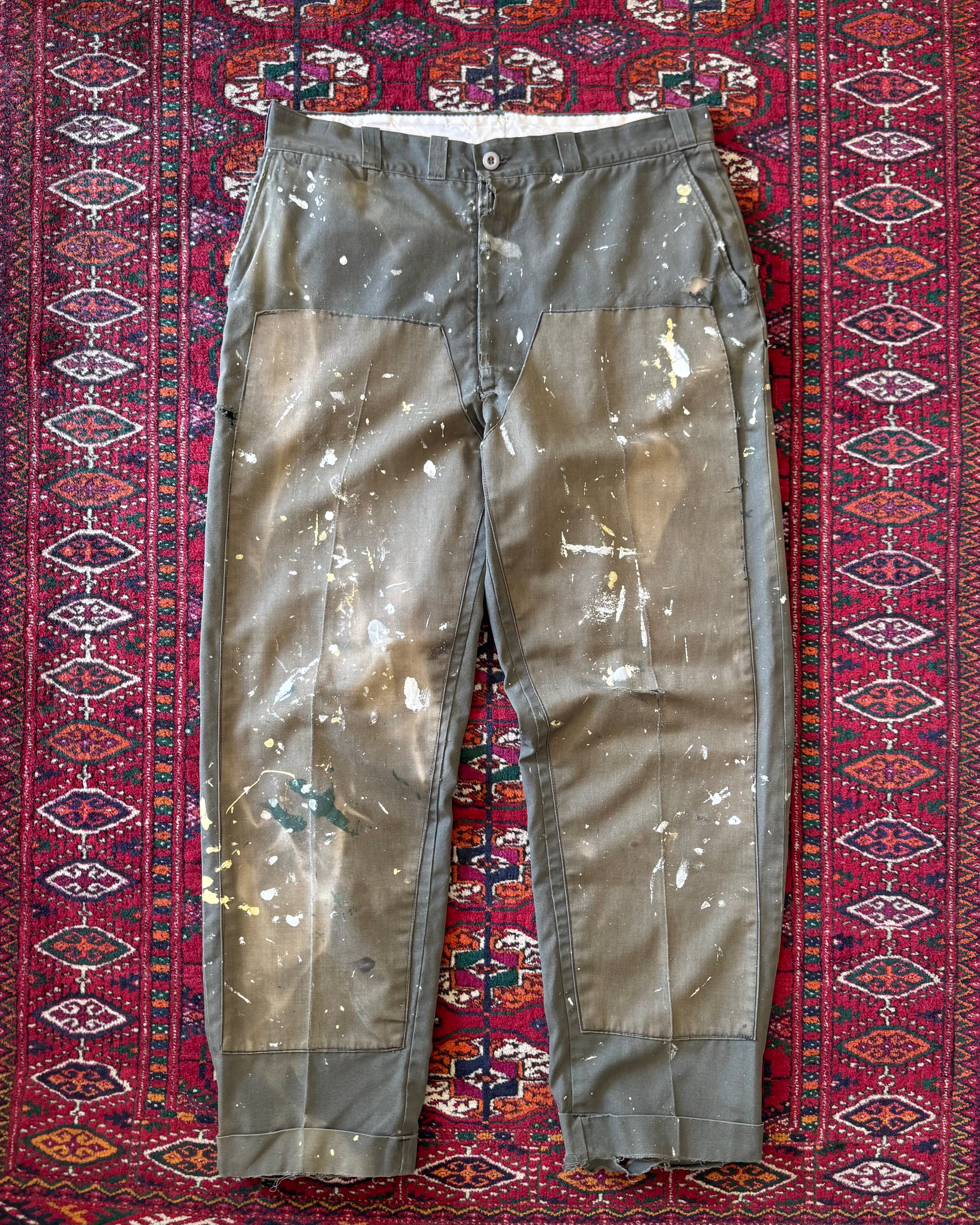 Vintage 1960s big Mac penn prest double knee paint splatter work pants