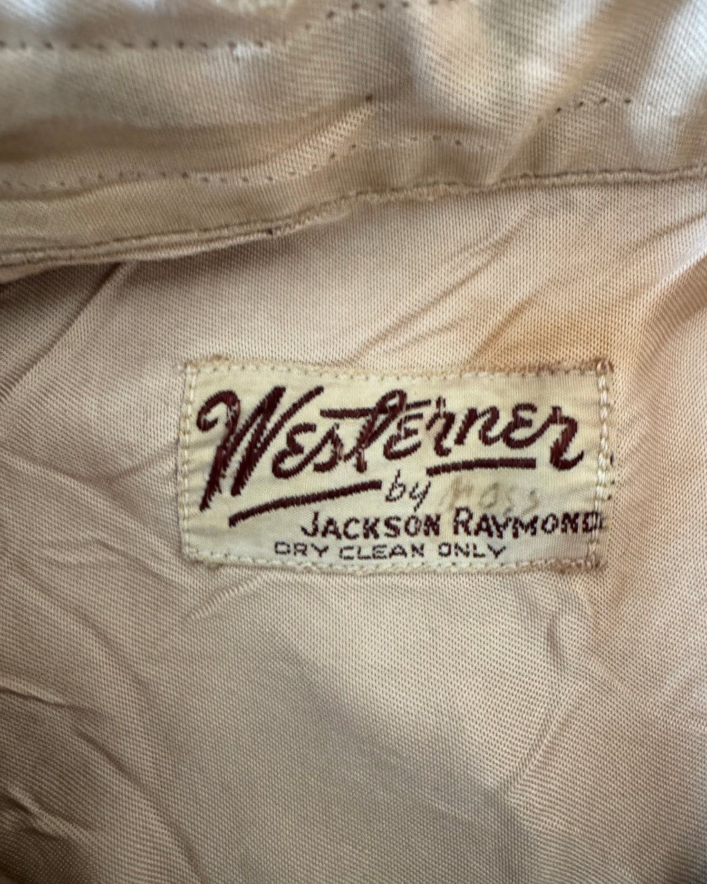 Vintage 1950s westerner beige button-down