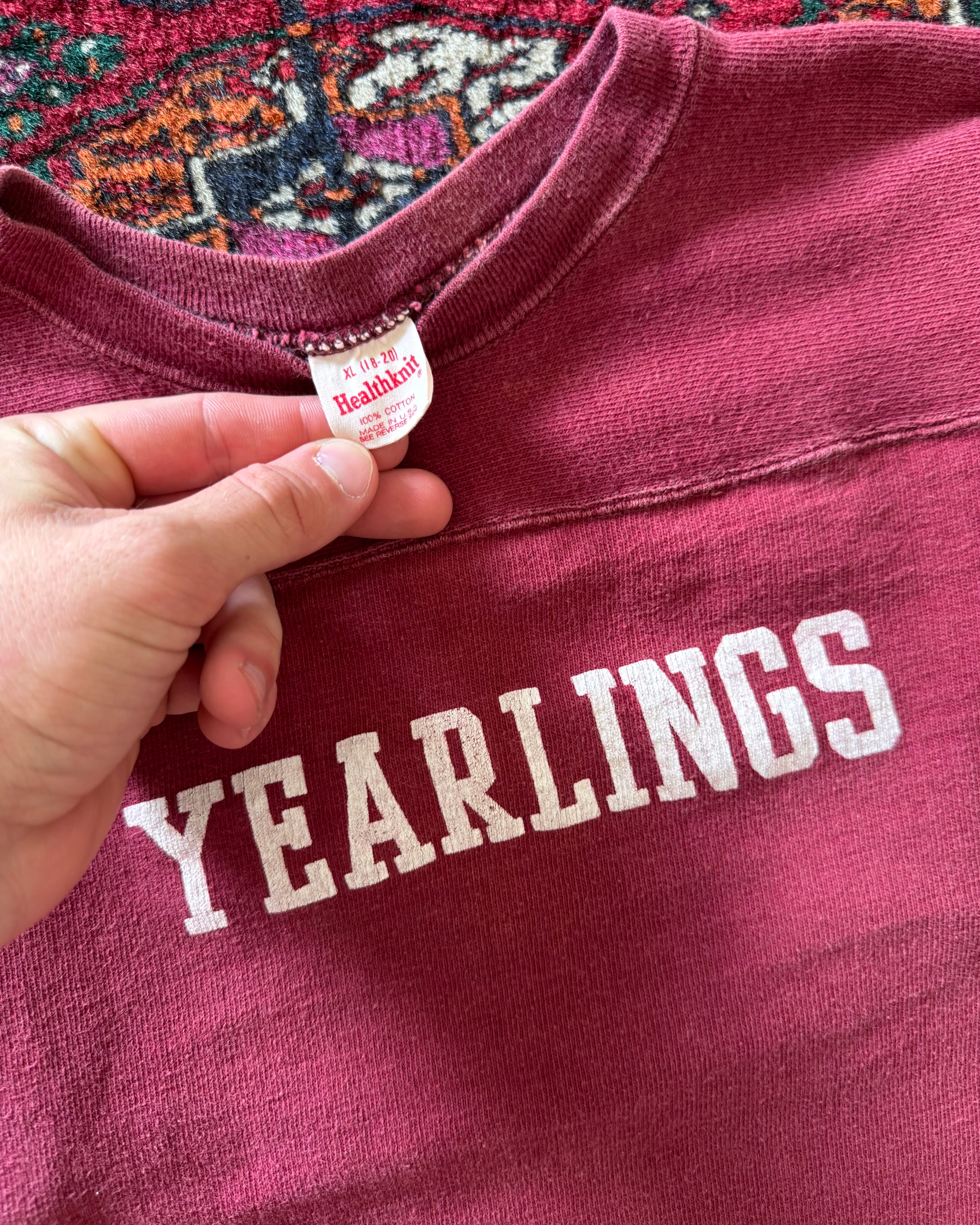 1960s Yearlings faded cotton jersey