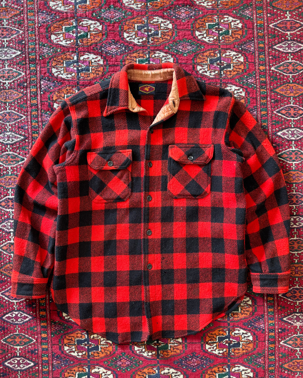 1960s Zerotex red plaid wool shirt
