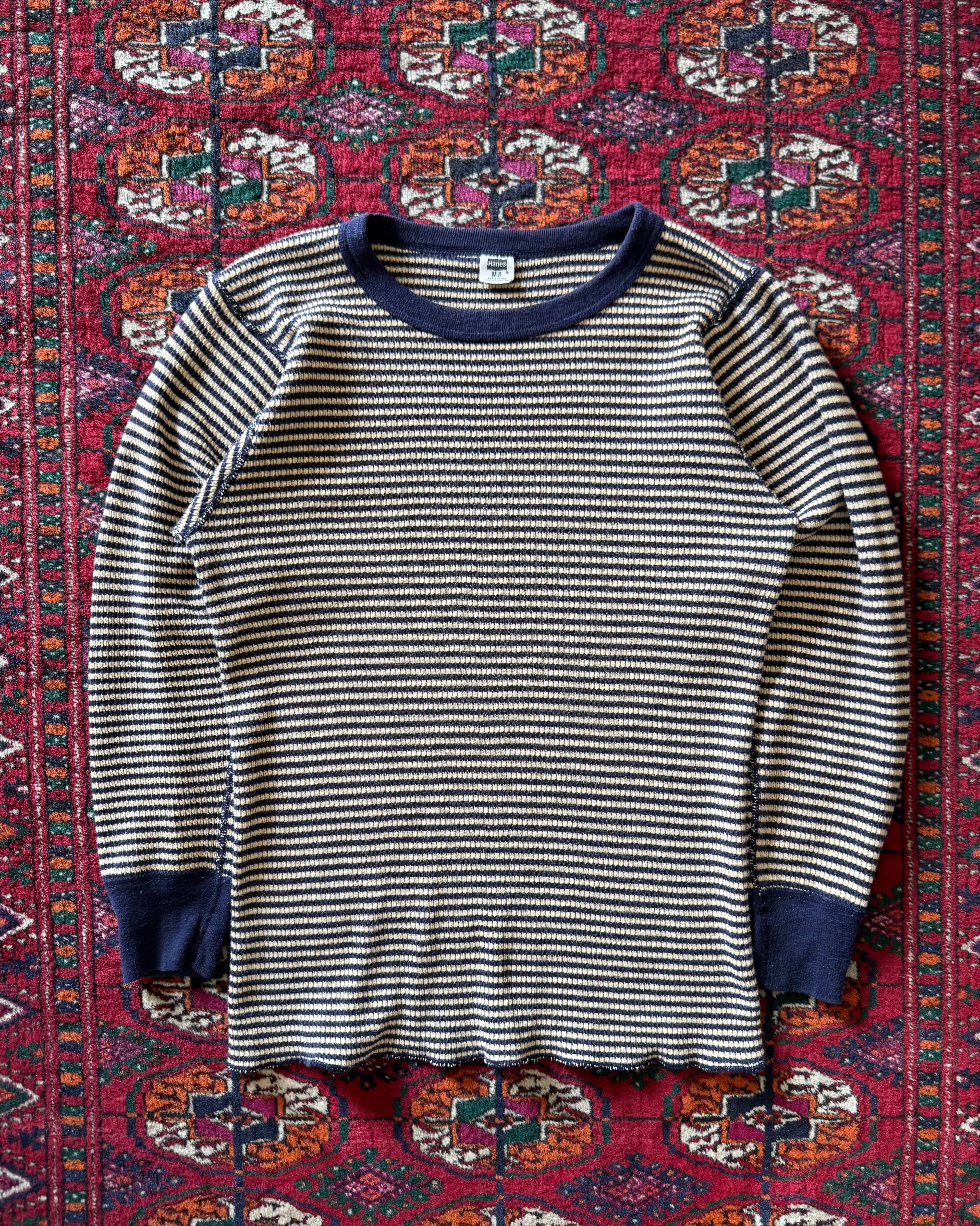1960s Hanes striped thermal undershirt