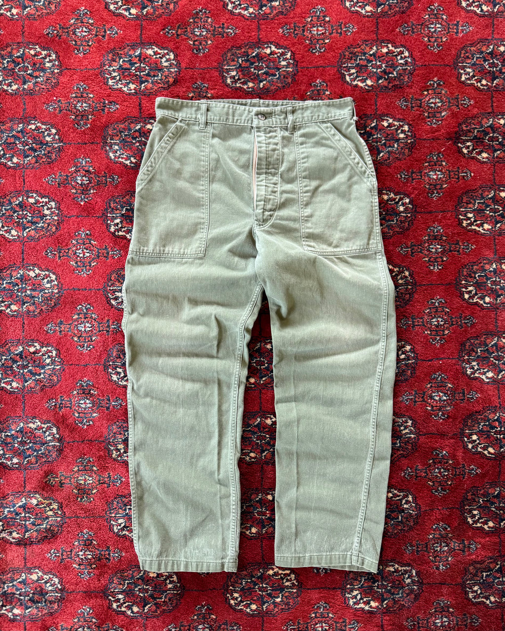 1970s zipper fly OG-107 fatigue pants