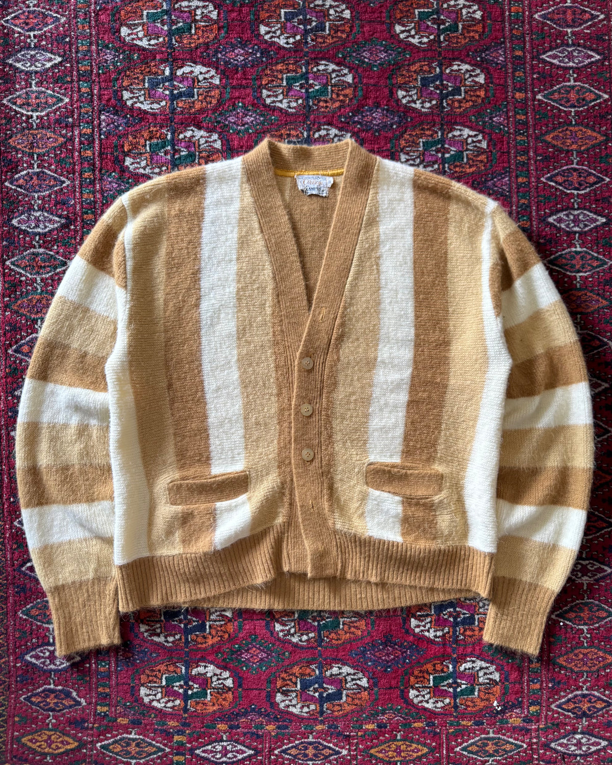 1960s Orlon Campus striped cardigan