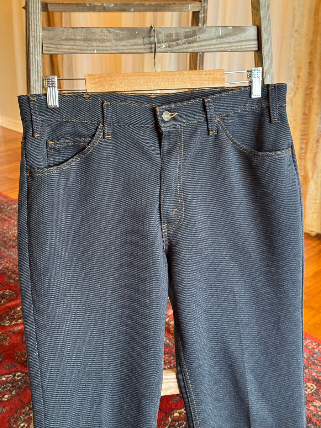 1970s Levi’s polyester blend boot cut orange tabs