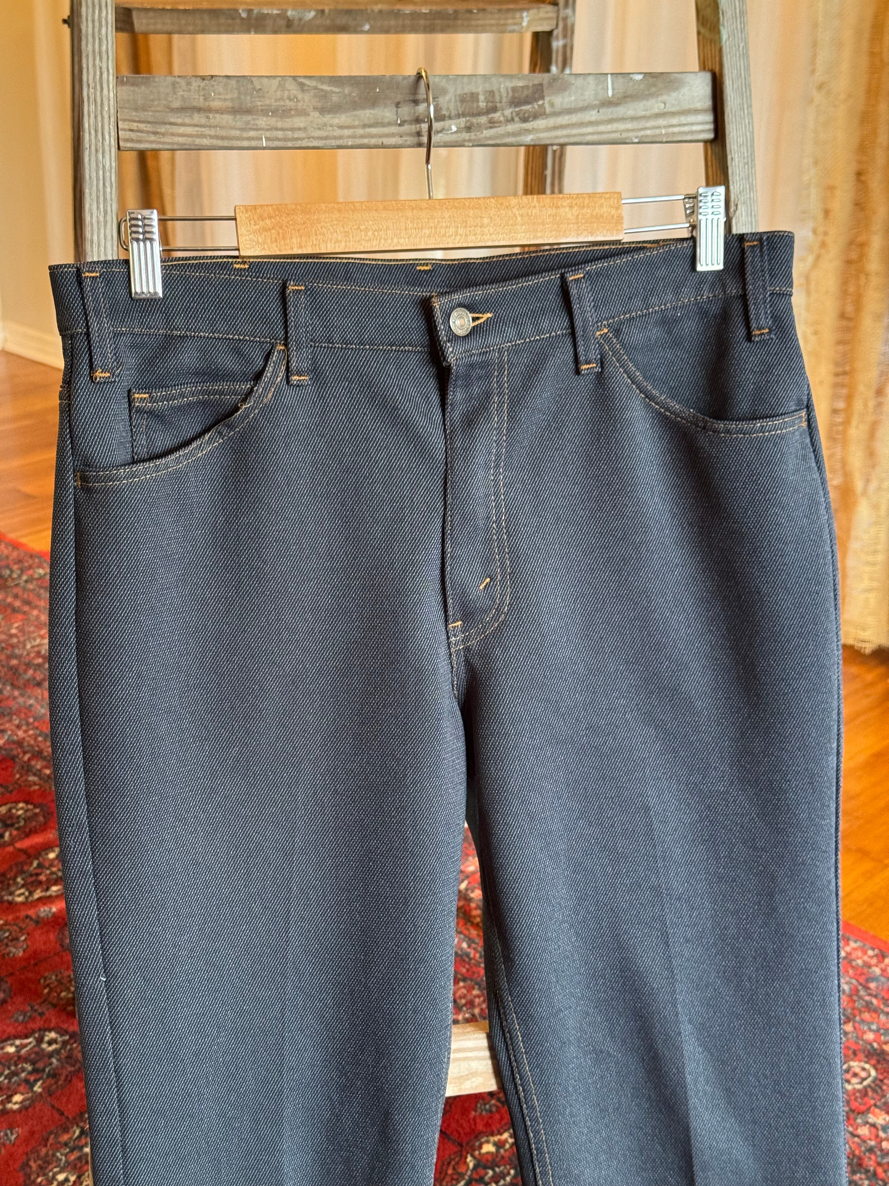 1970s Levi’s polyester blend boot cut orange tabs