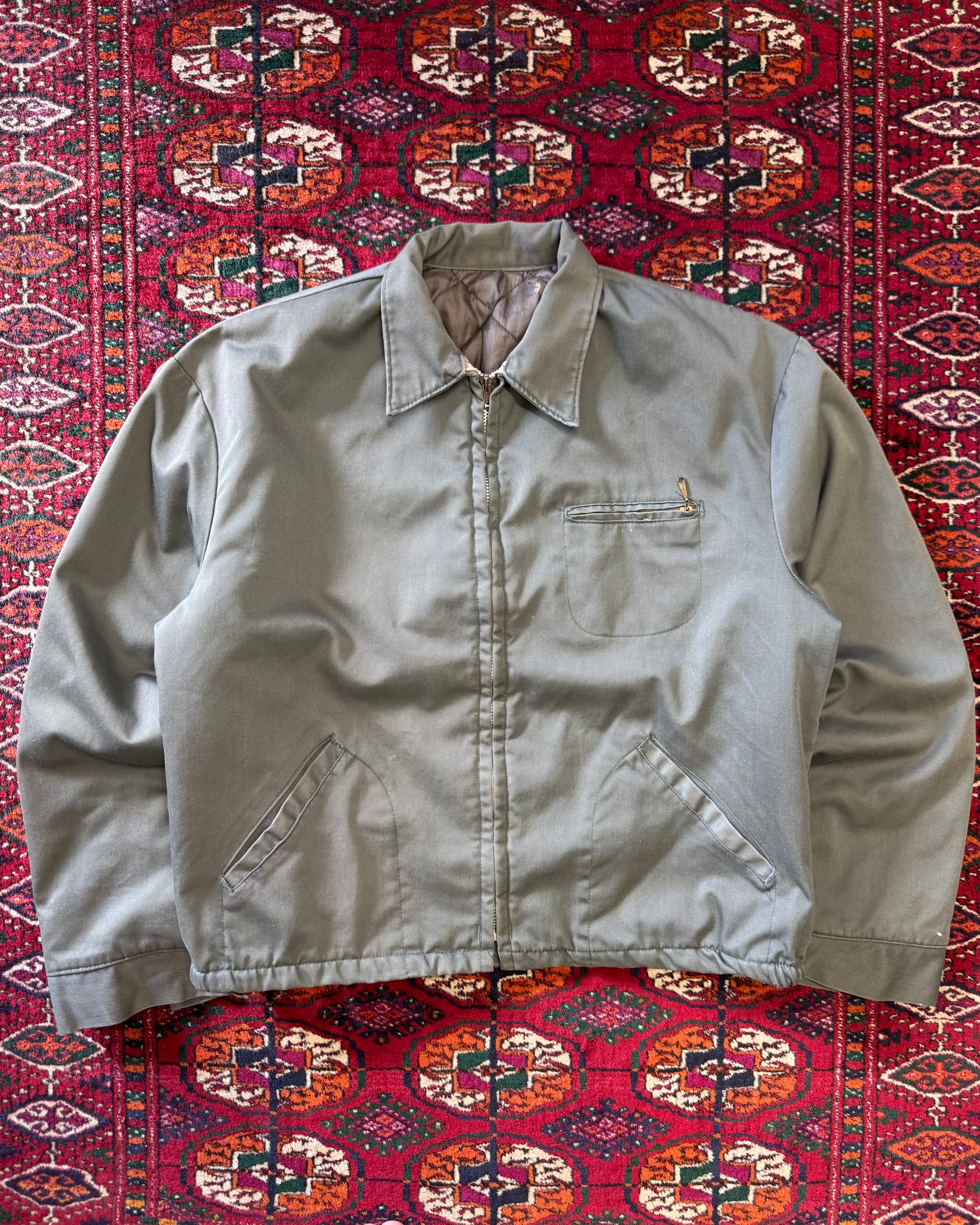 1970s green insulated work jacket
