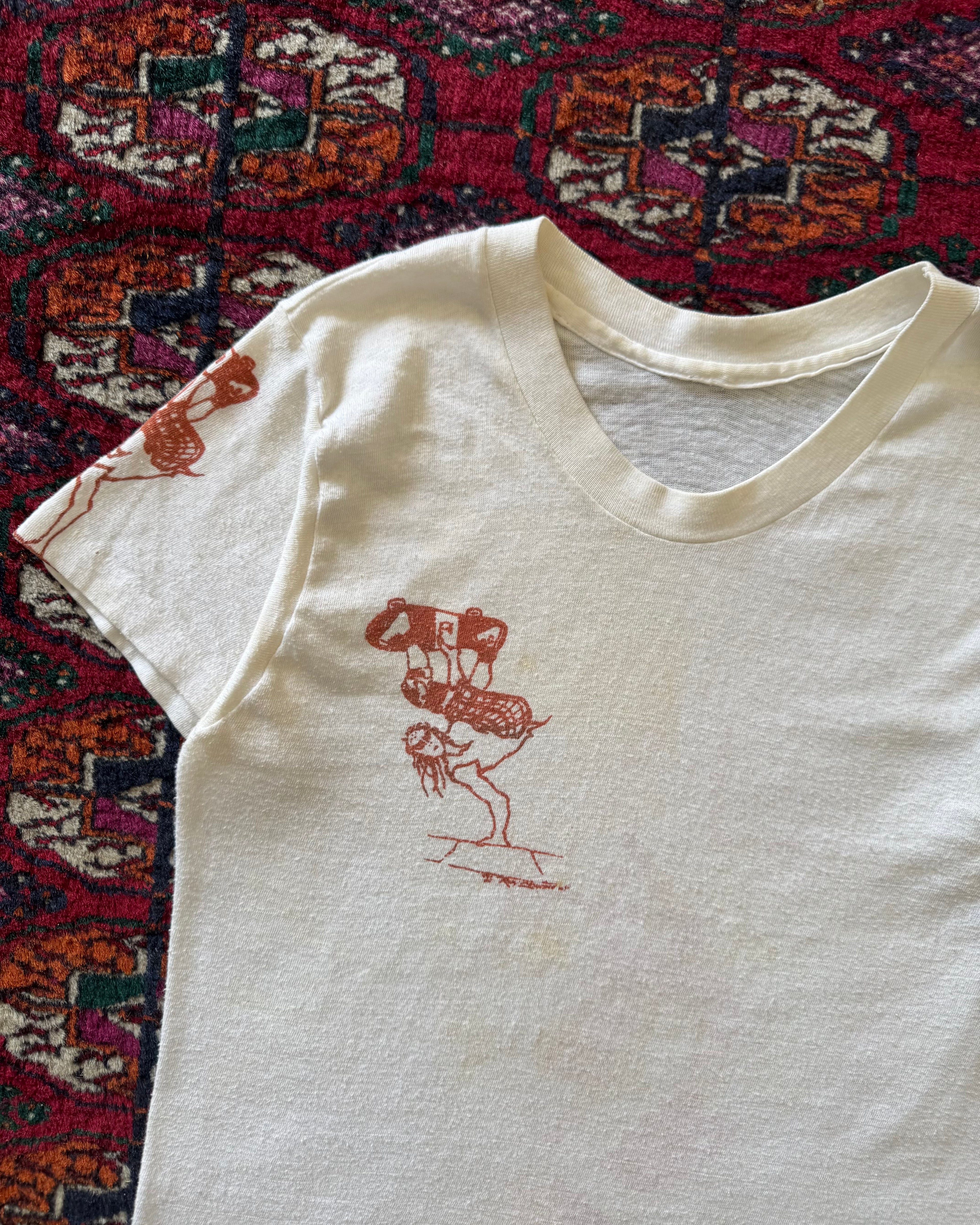 1960s army stencil tee with later added skate graphics