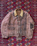 1950s steerhide leather zombie jacket with clasps