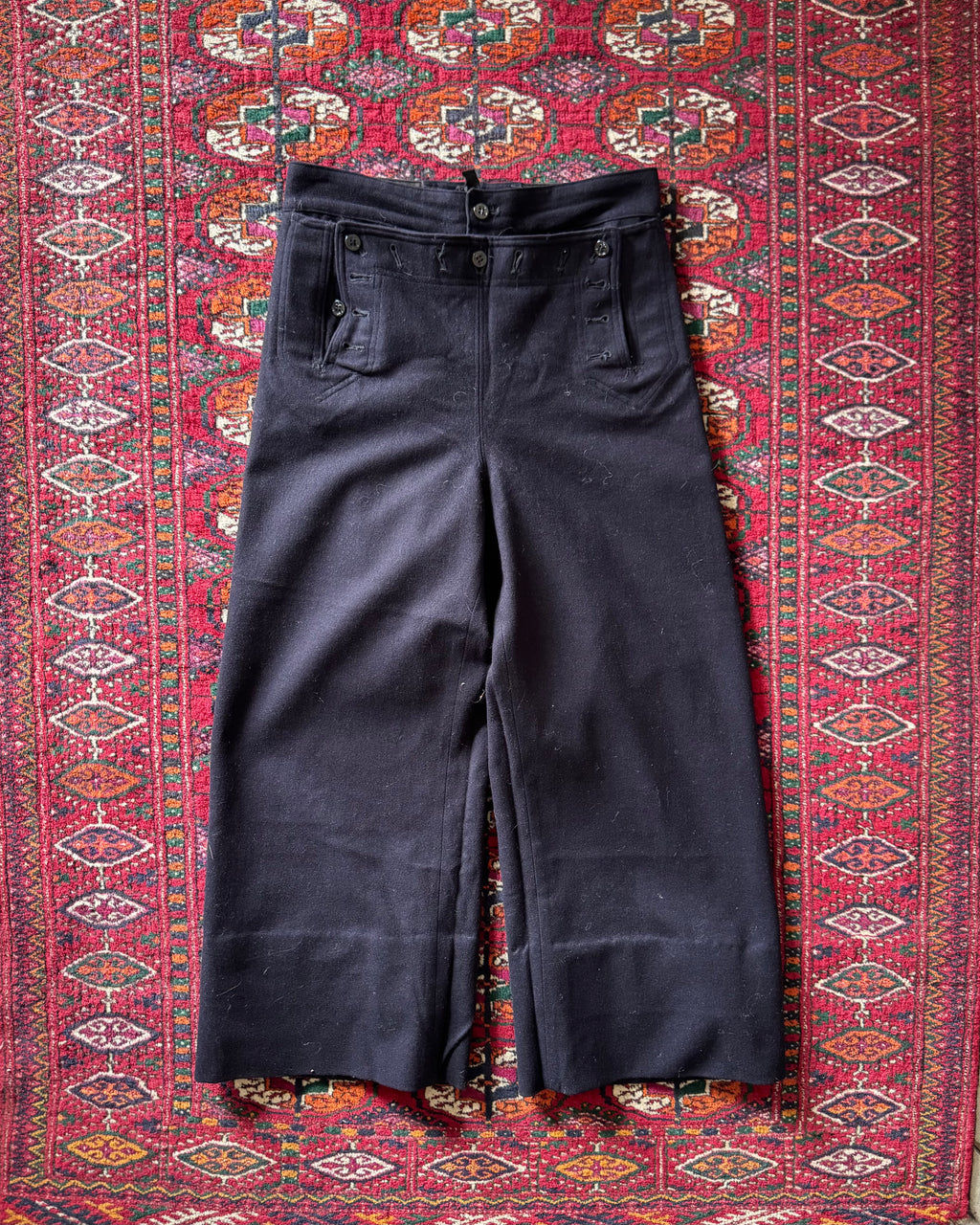 1970s USN wool seafarers flared deck pants
