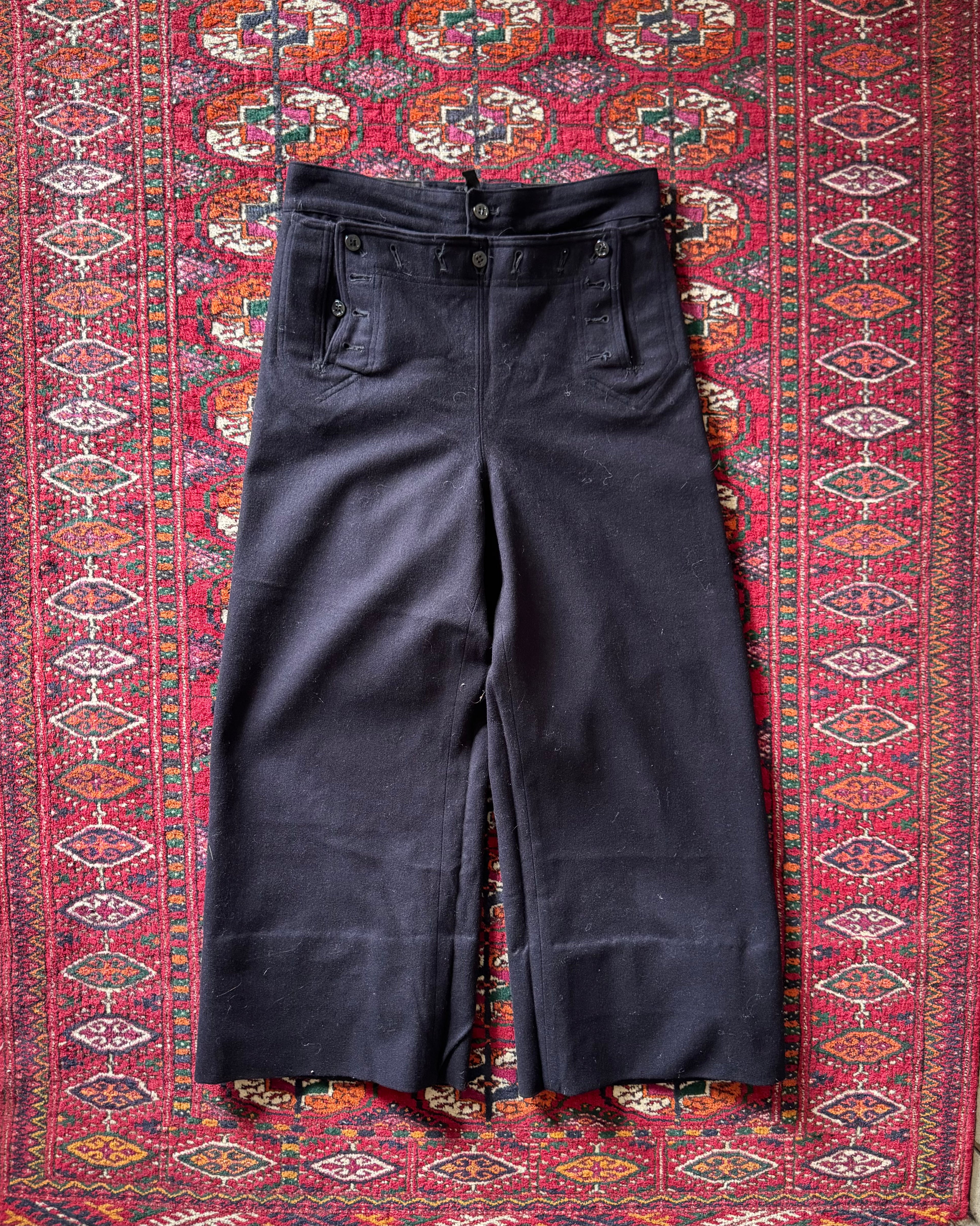 1970s USN wool seafarers flared deck pants
