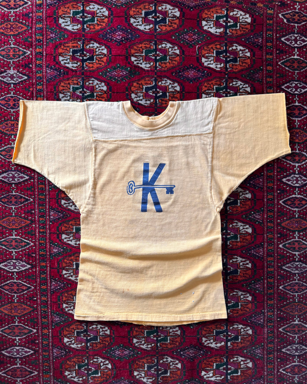 1970s faded yellow cotton jersey