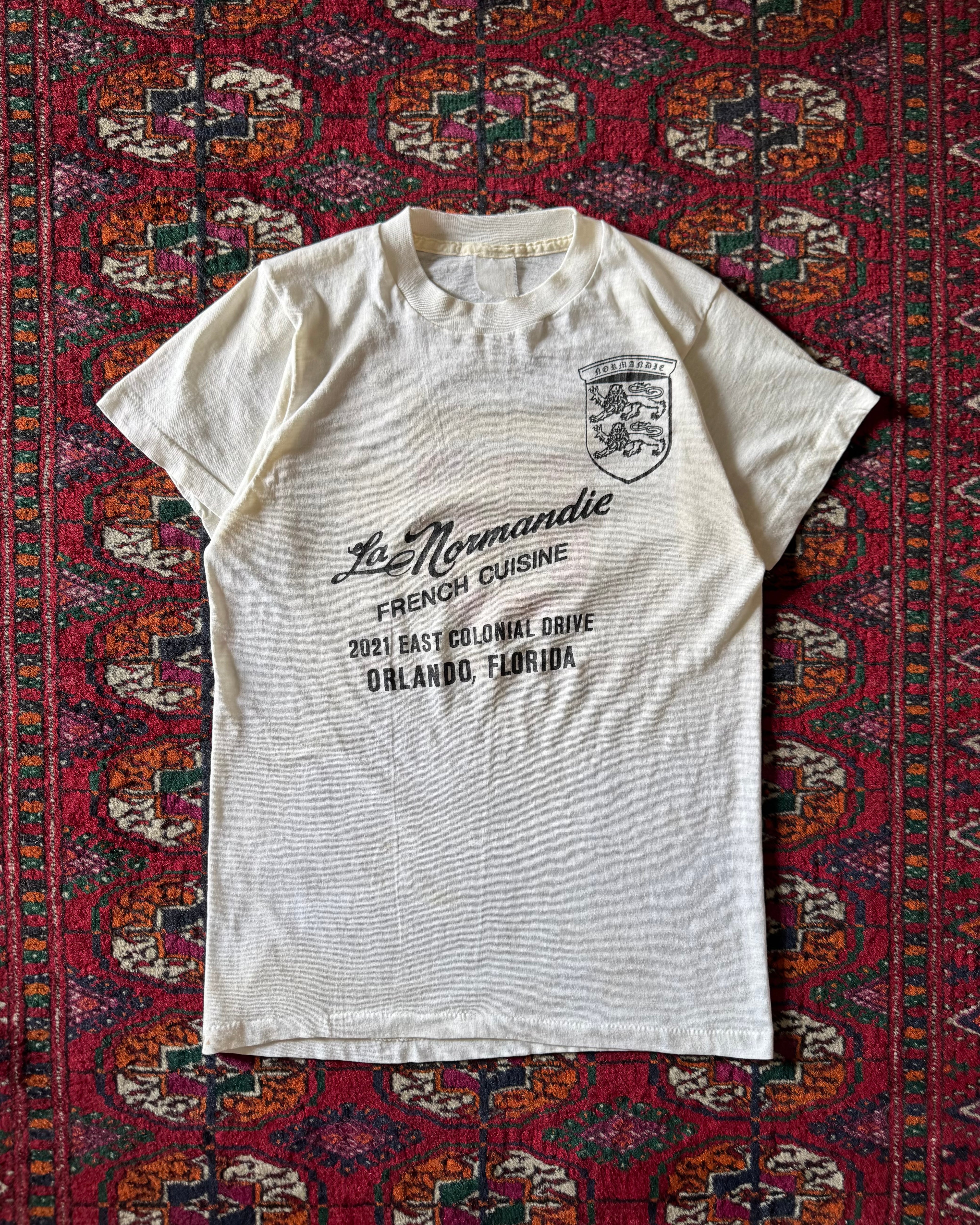 Vintage 1970s French cuisine Orlando restaurant T-shirt