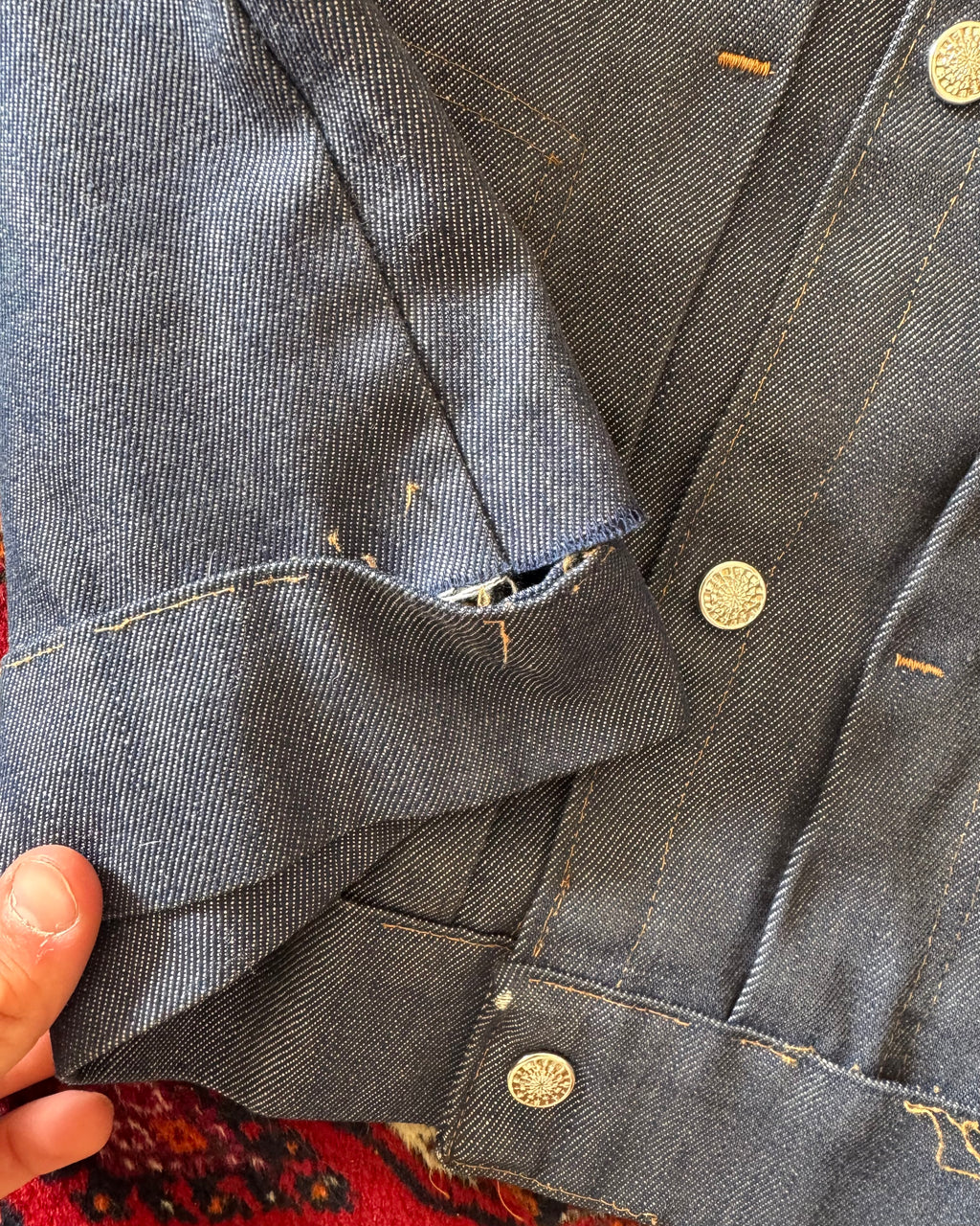 Vintage 1960s/seventies ranch craft pen, pressed JCPenney indigo denim jacket ￼
