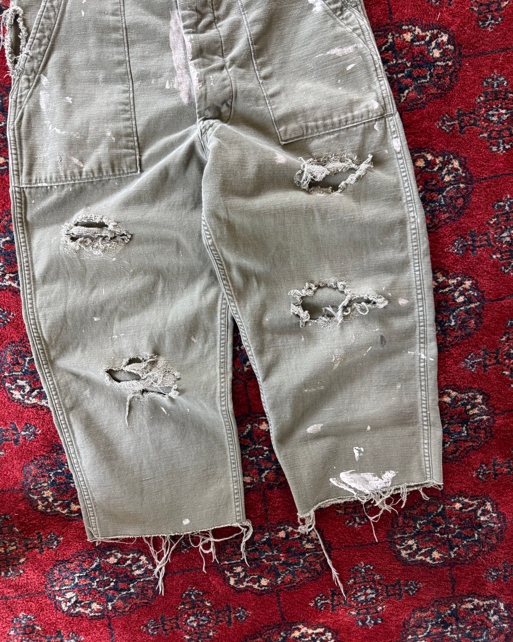 1960s distressed paint splatter OG-107 capri cut