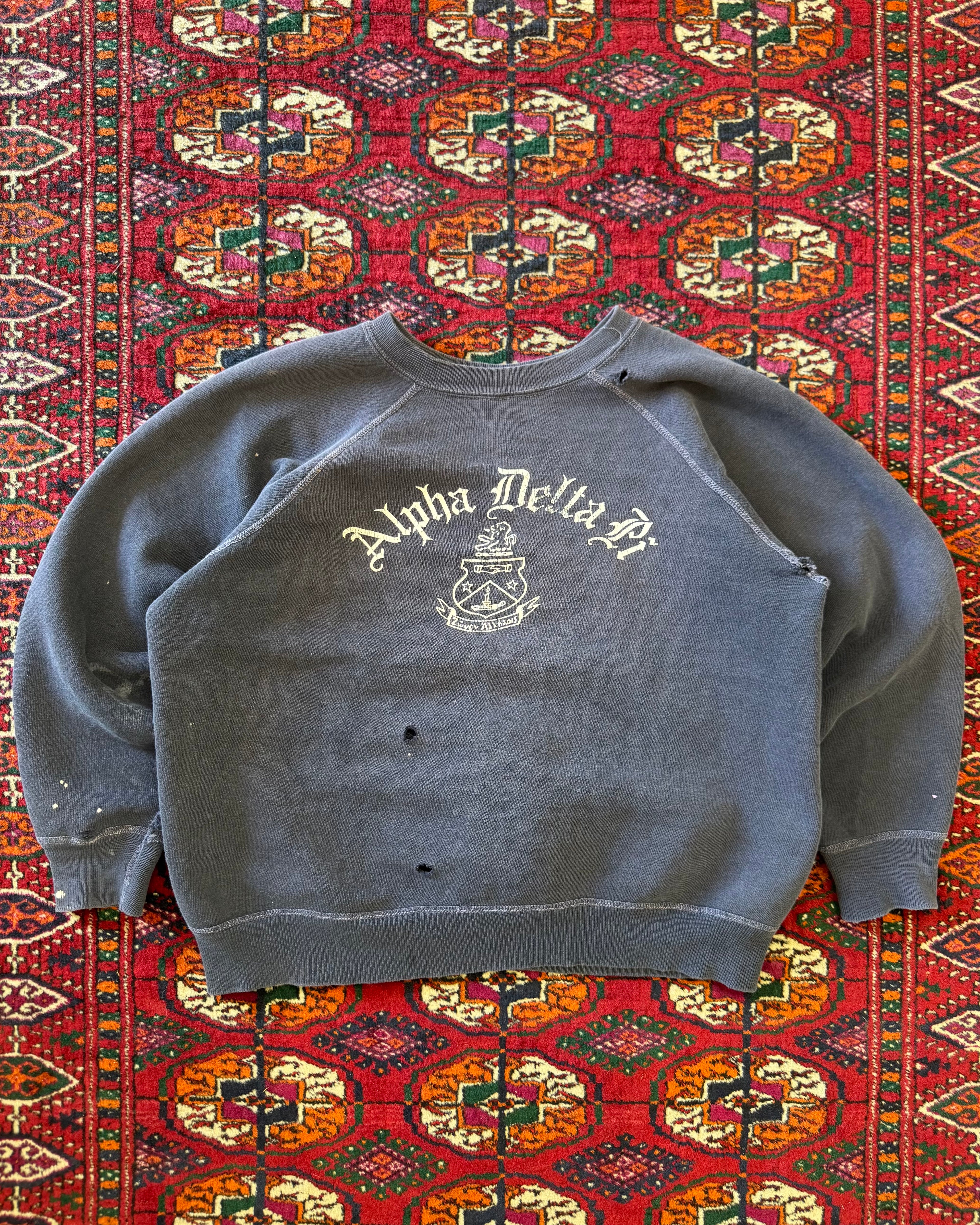 Vintage 1960s “Alpha Delta pi” frat distressed sweatshirt