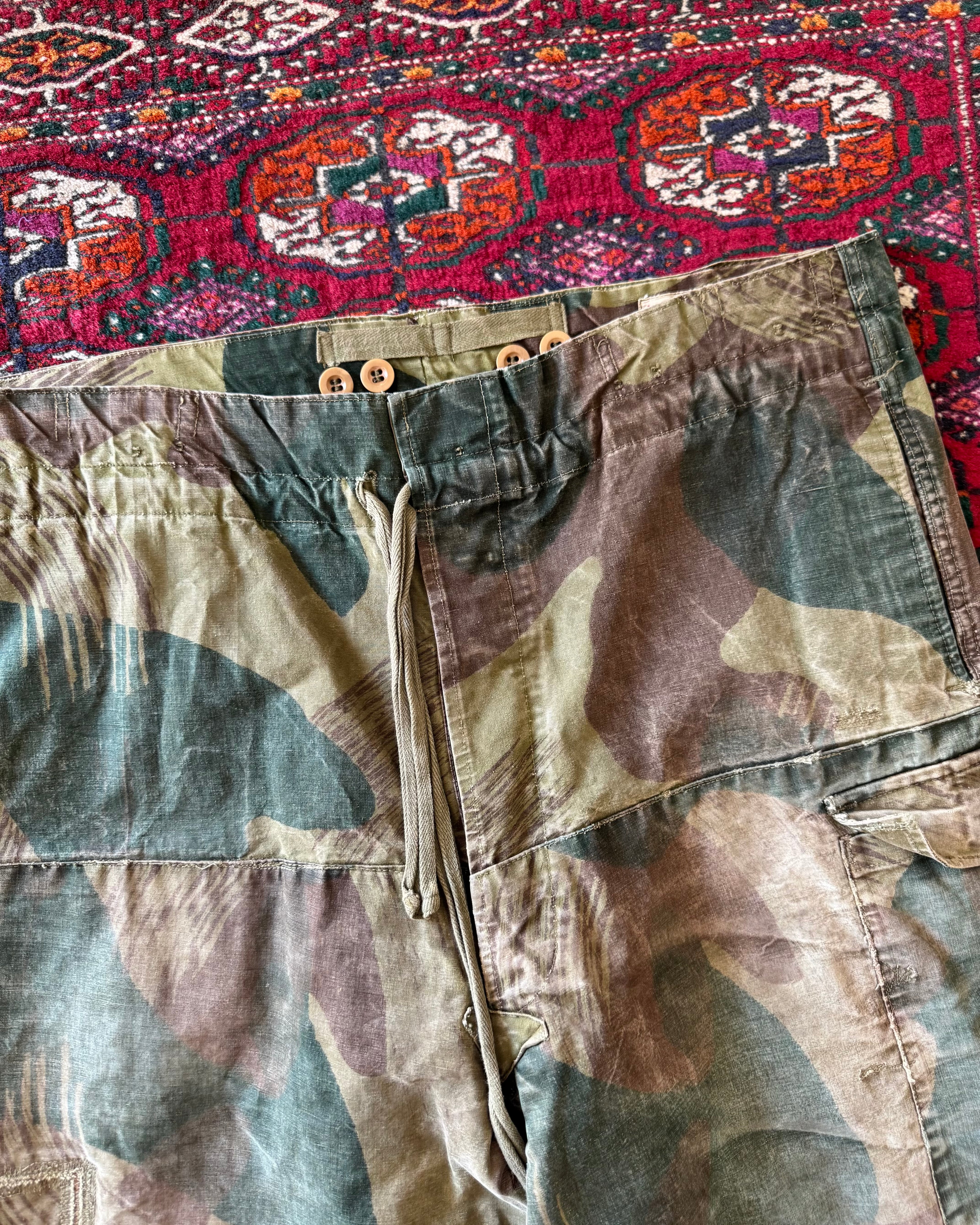 Vintage 1956 brush stroke, camo Belgian paratrooper pants