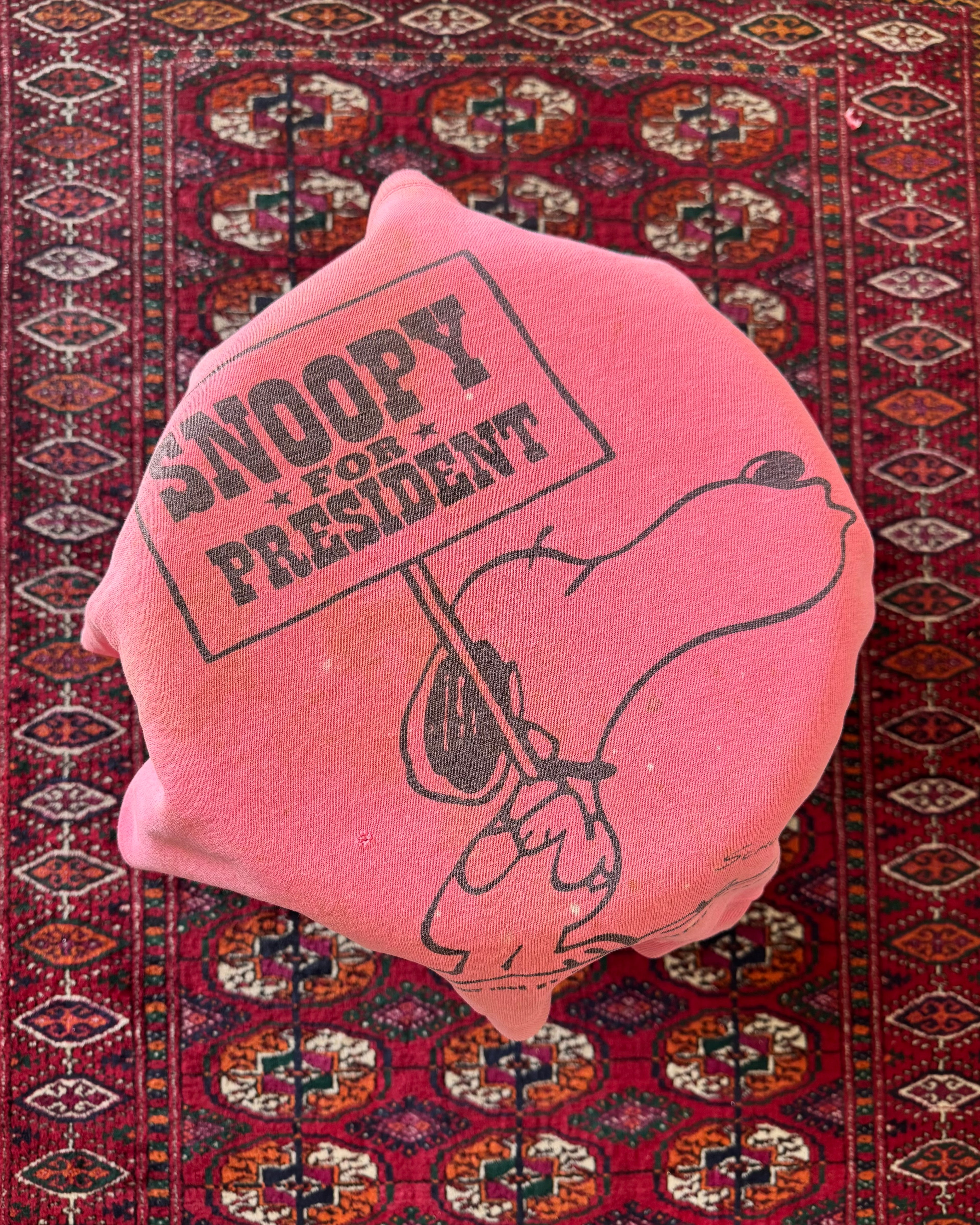 1960s Peanuts Snoopy for President pink faded sweatshirt