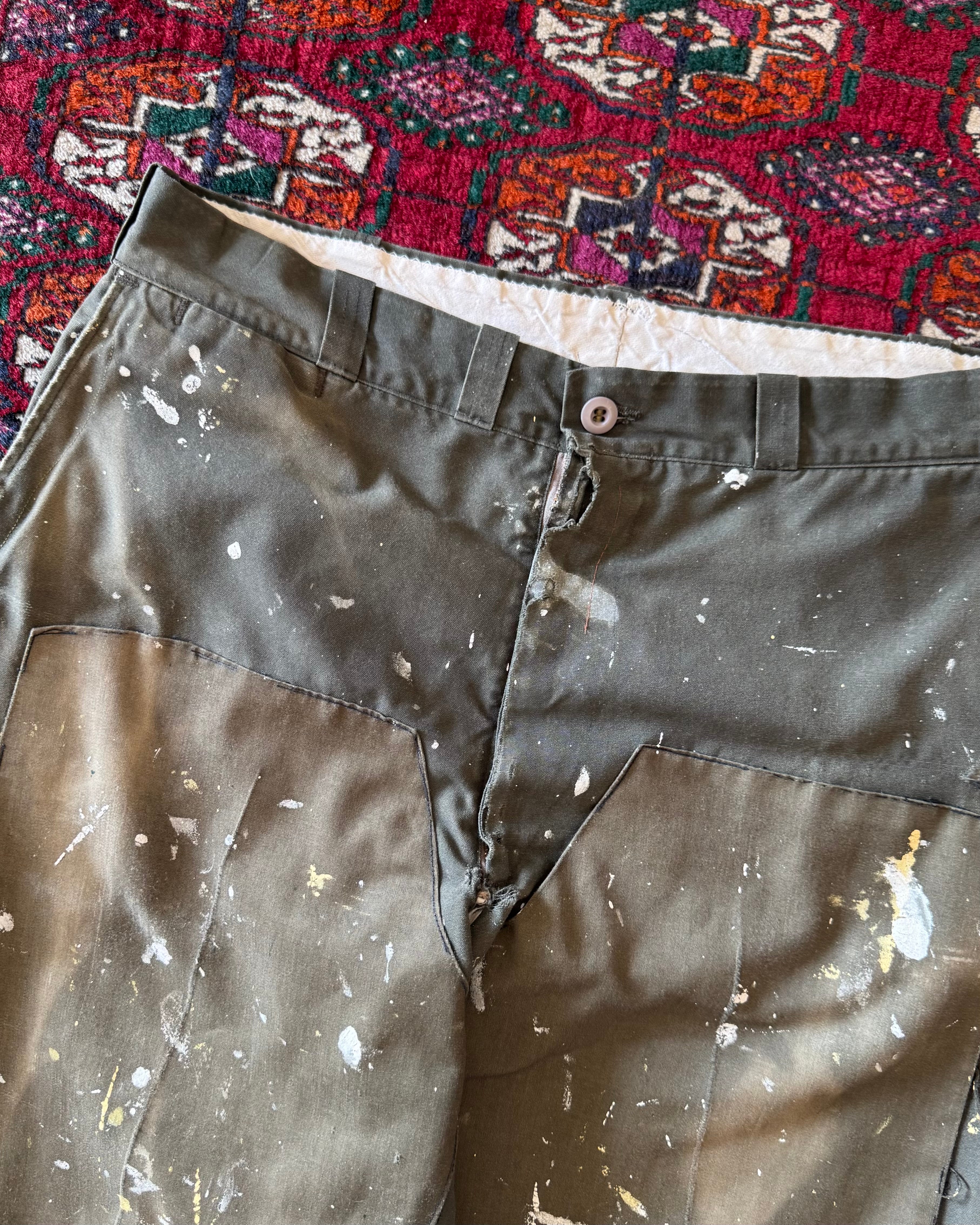 Vintage 1960s big Mac penn prest double knee paint splatter work pants