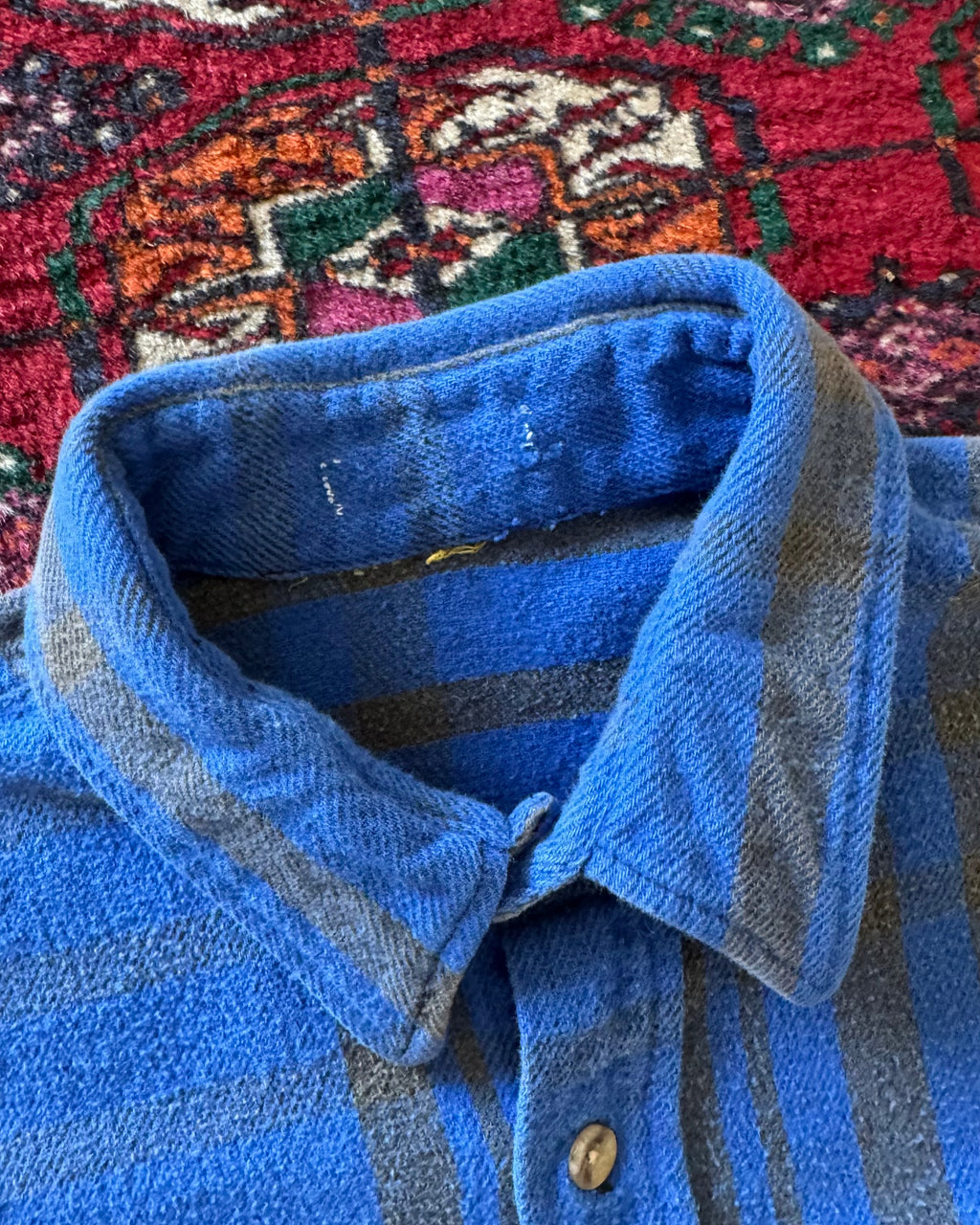 1970s/80s blue cotton flannel