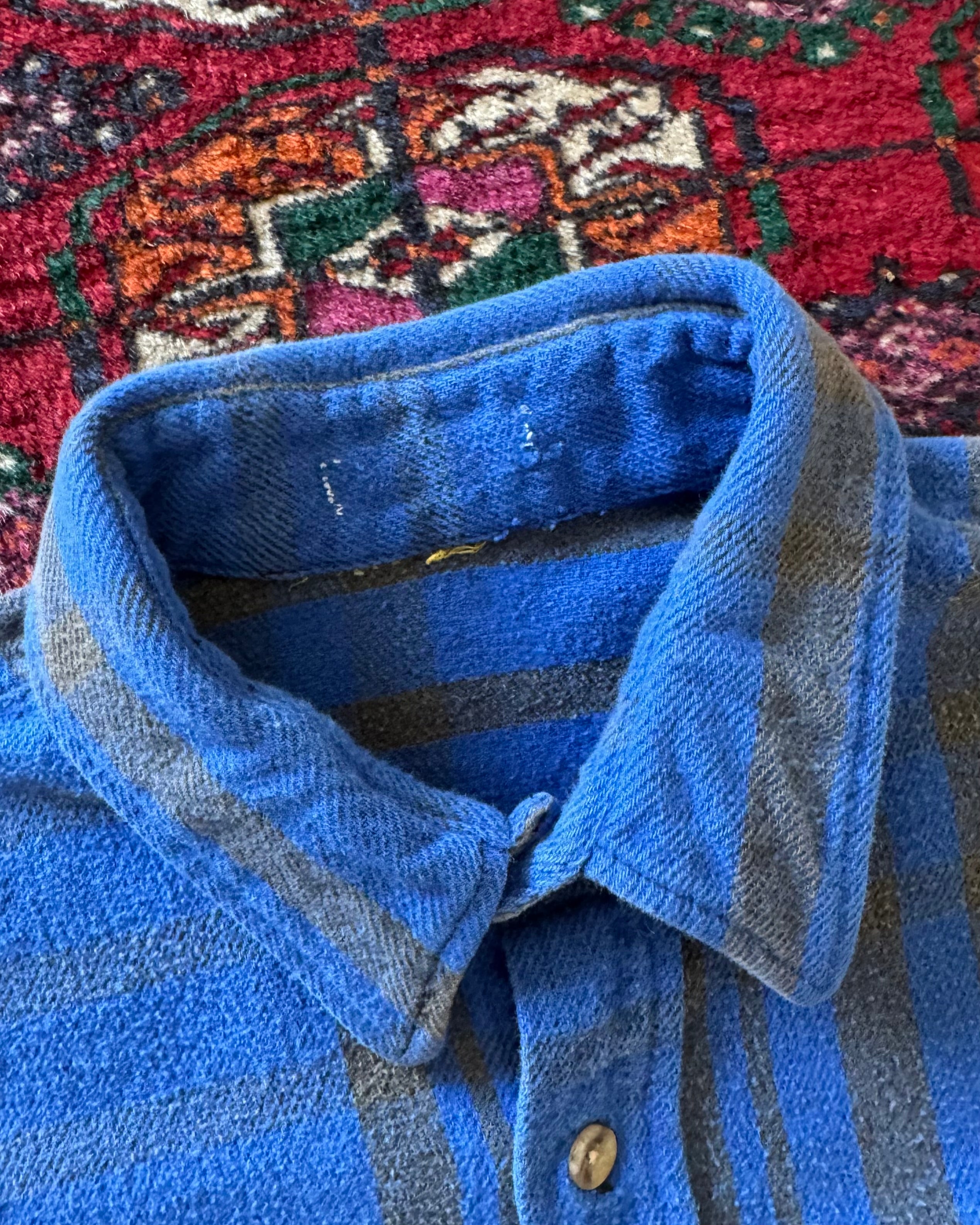 1970s/80s blue cotton flannel