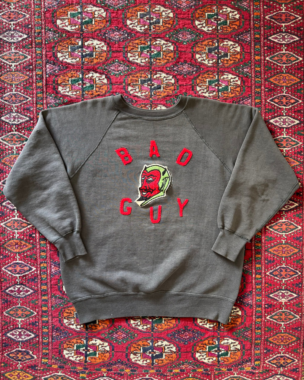 1950s black cotton outlaw motorcycle club “BAD GUY” sweatshirt