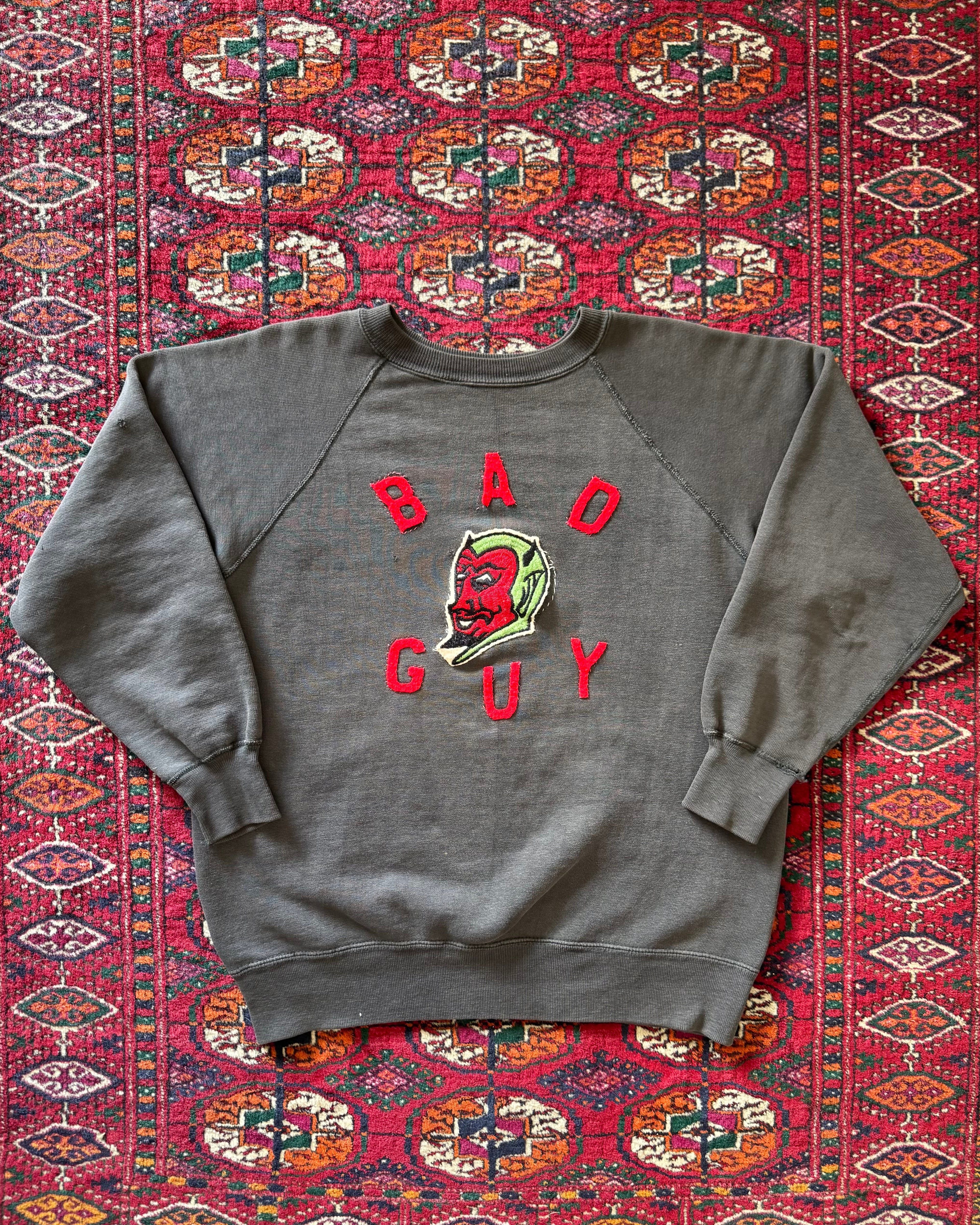 1950s black cotton outlaw motorcycle club “BAD GUY” sweatshirt