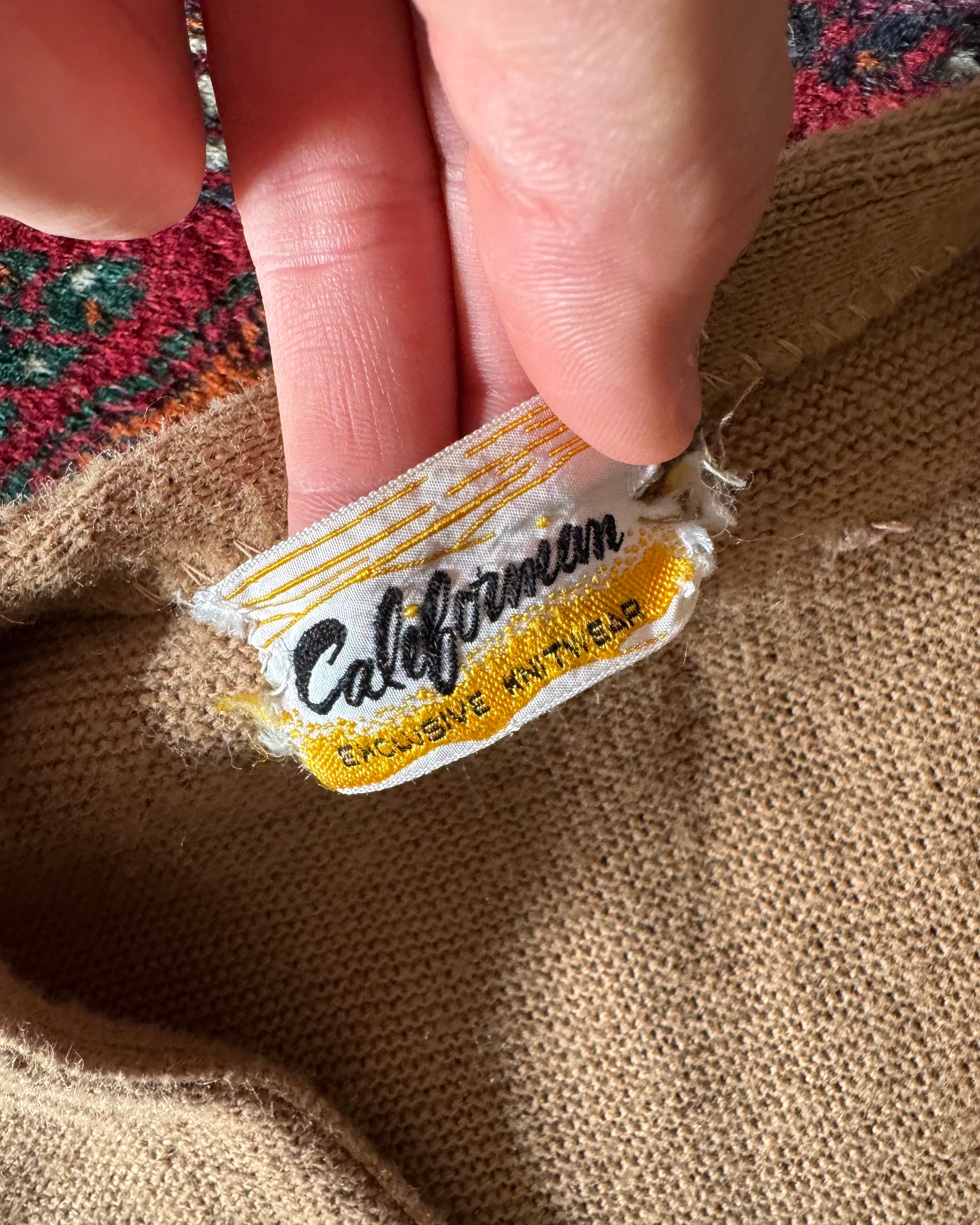 Vintage 1960s four diamond knit cardigan ￼