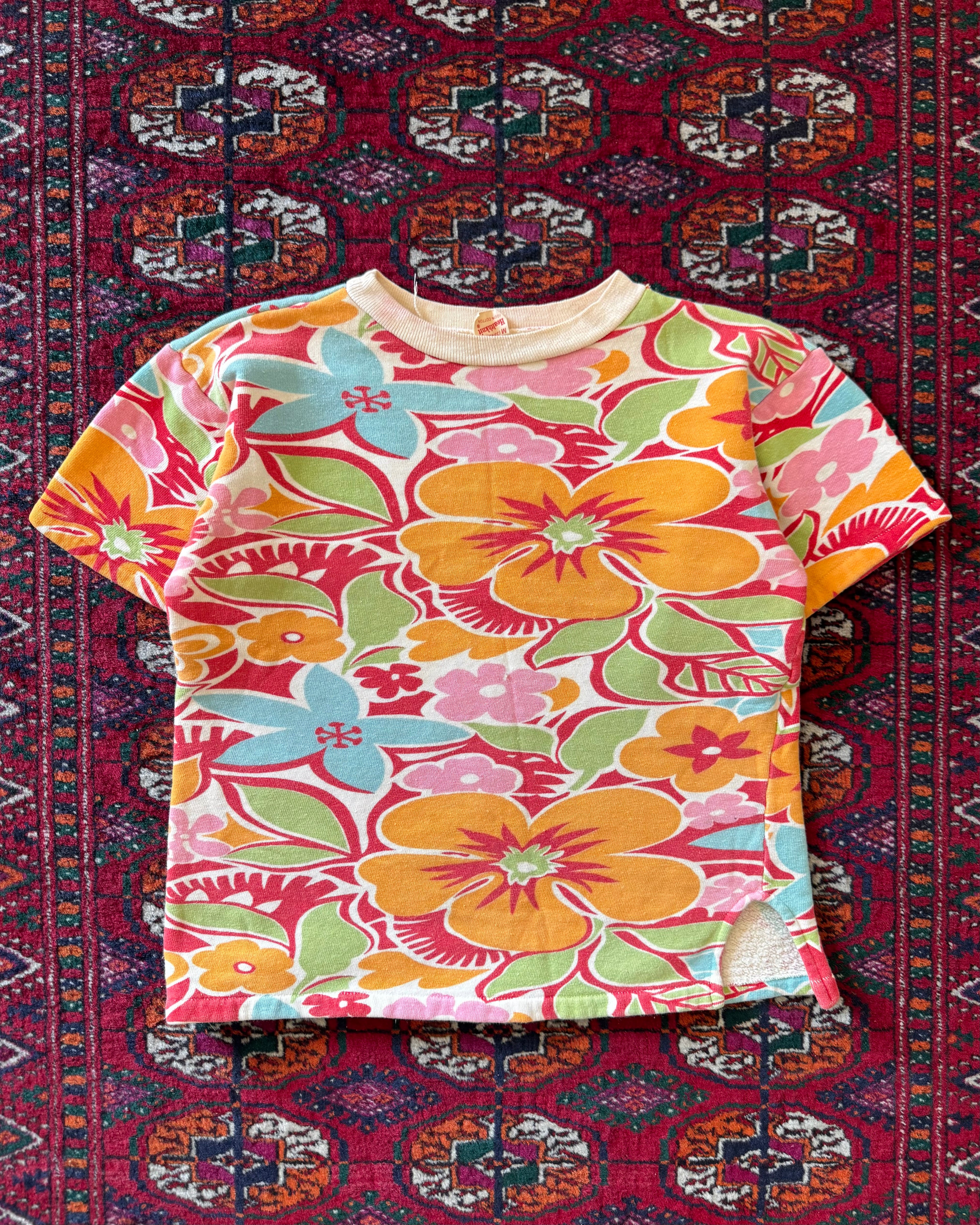 1960s Hawaiian floral print health sweatshirt