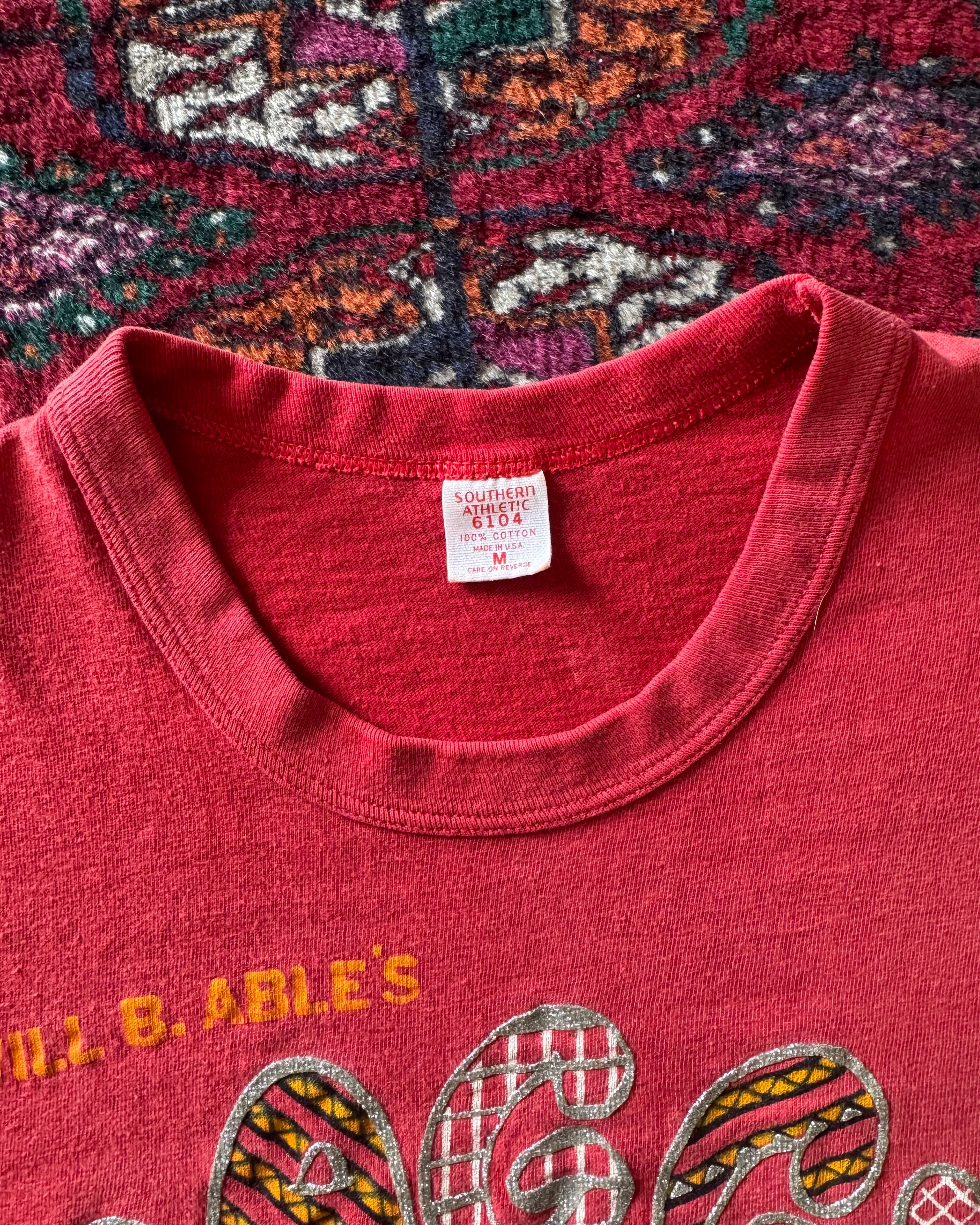 1960s Baggy Pants Burlesque faded red tee