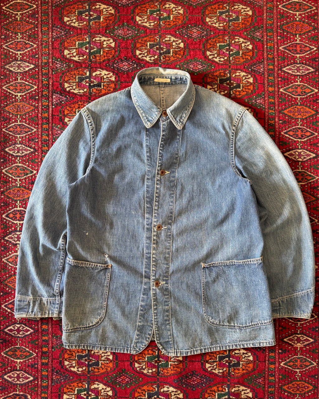 WW2 Denim Chore, laurel leaf donut buttons