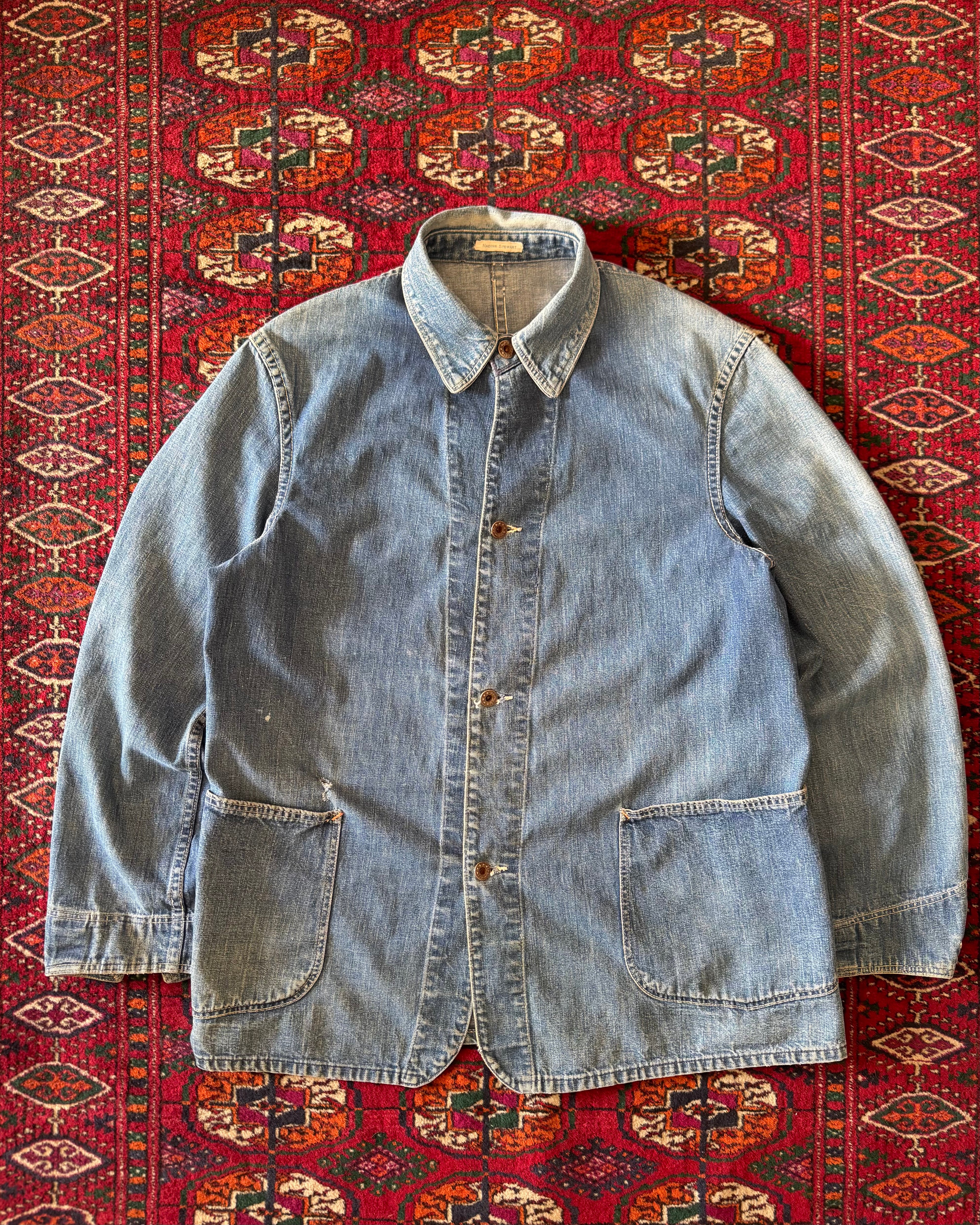 WW2 Denim Chore, laurel leaf donut buttons