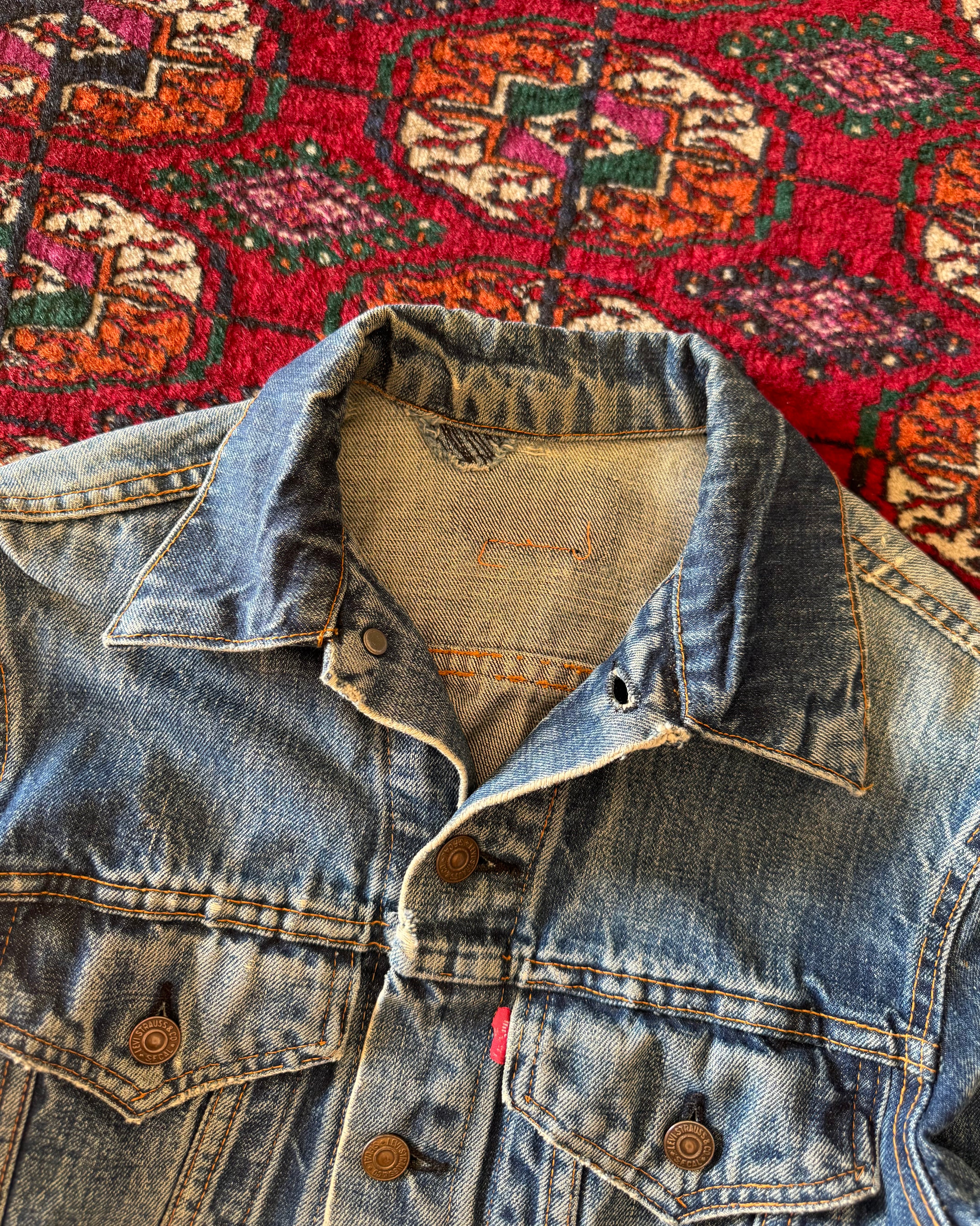 Vintage 1960s Levi’s big E jacket with leather elbow patch patches