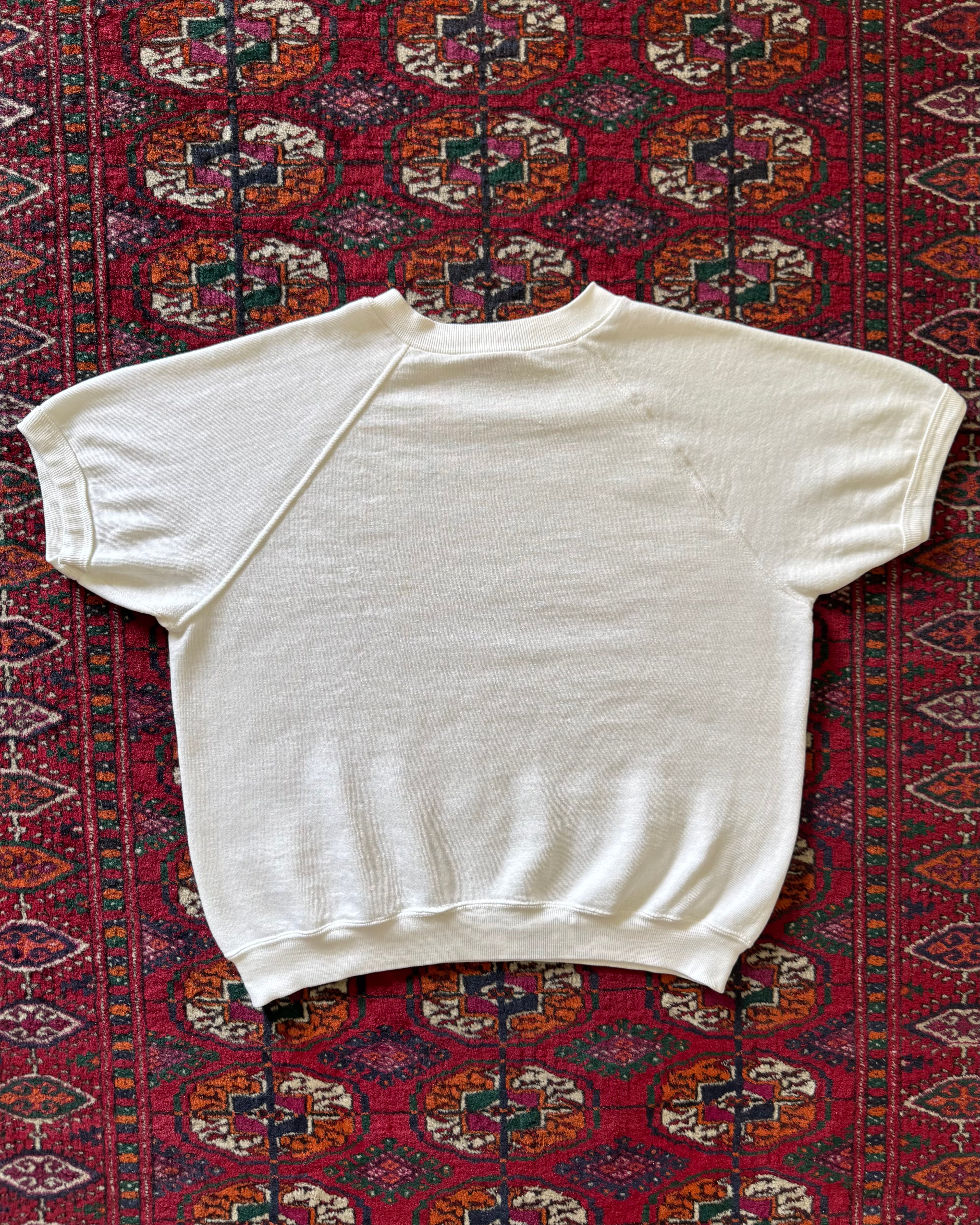 1970s white short sleeve sweatshirt