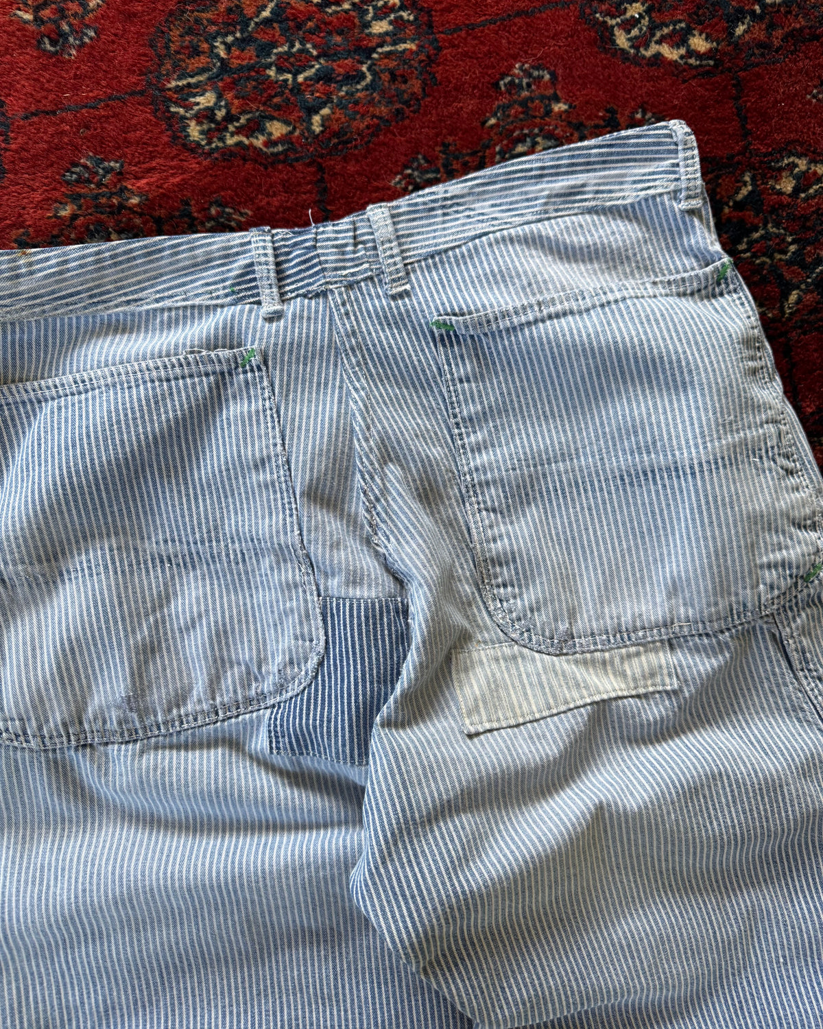 1950s Pointer brand pinstripe farmhouse repaired house repaired pants